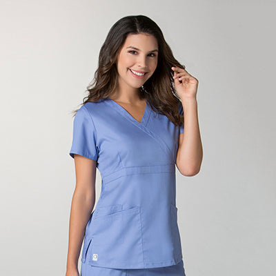 Maevn EON 1748 Women's Mock Wrap Top with Empire Waist