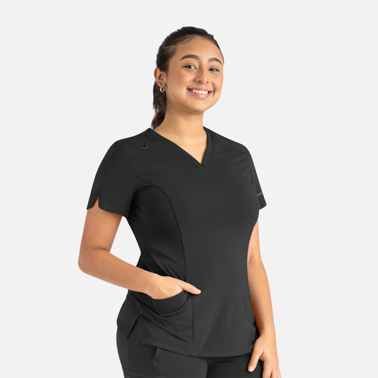 Maevn Focus 20302 Women's Curved V-Neck Top