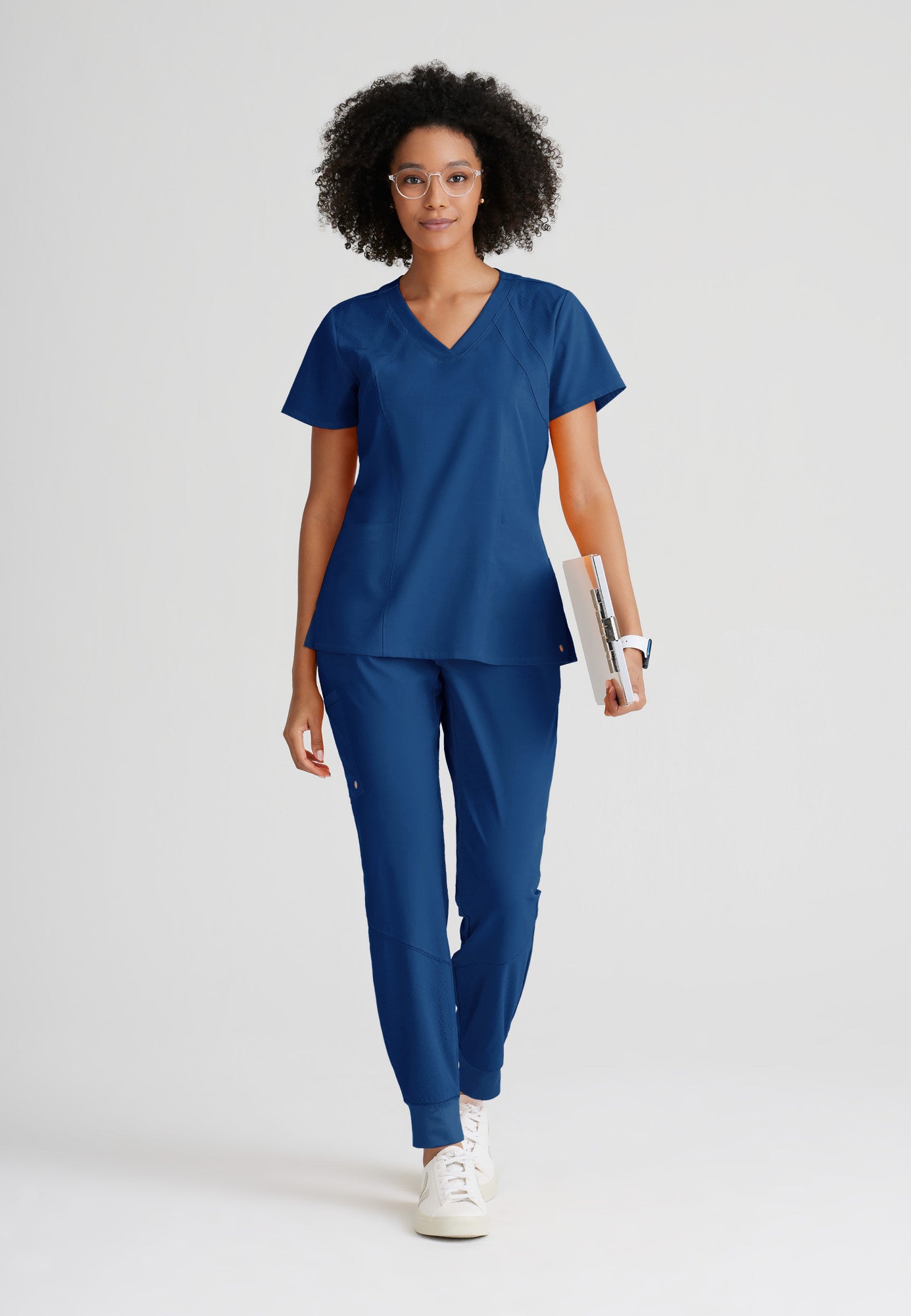 Barco One 5105 Racer 4-Pocket V-Neck Scrub Top