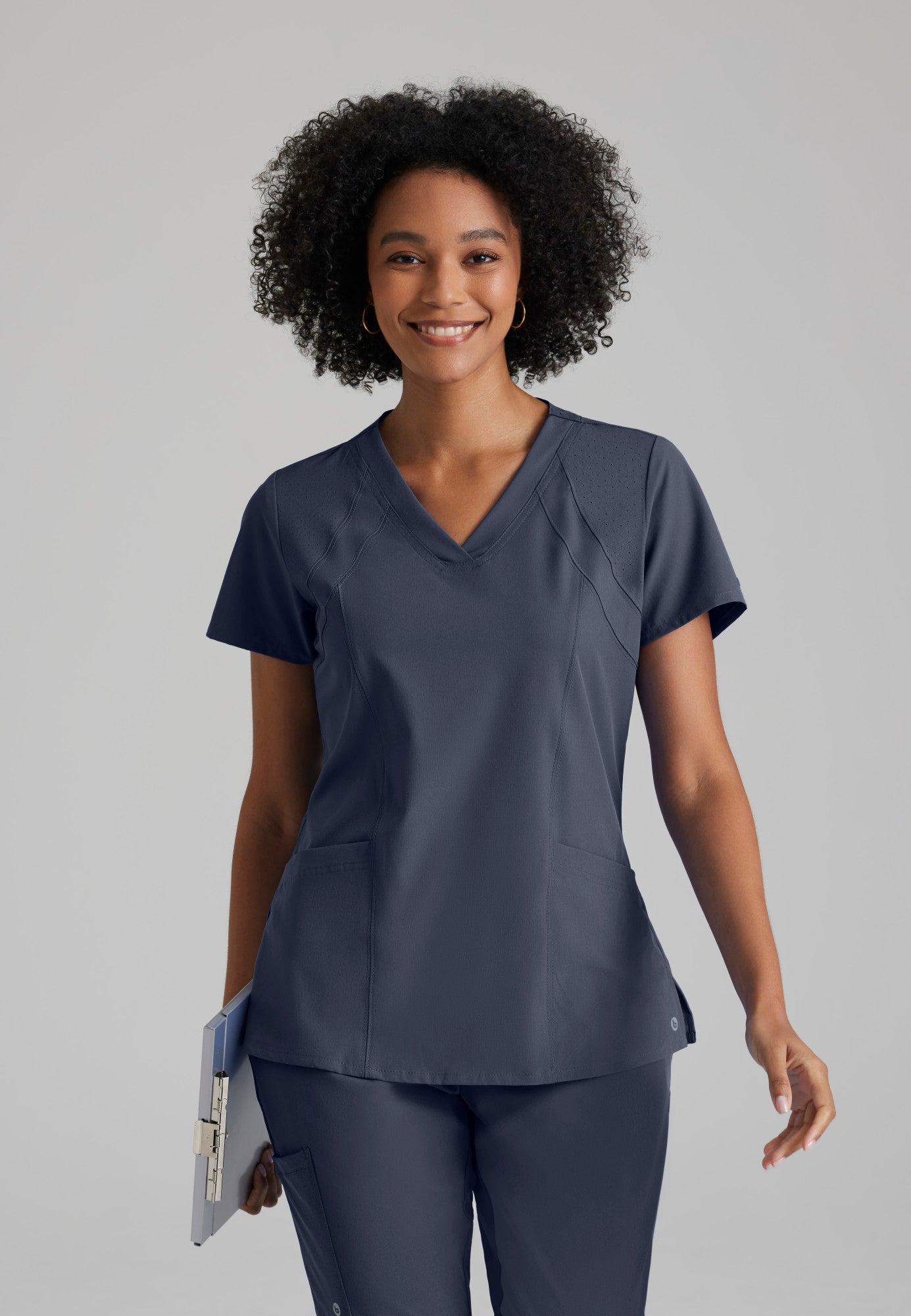 Barco One 5105 Racer 4-Pocket V-Neck Scrub Top