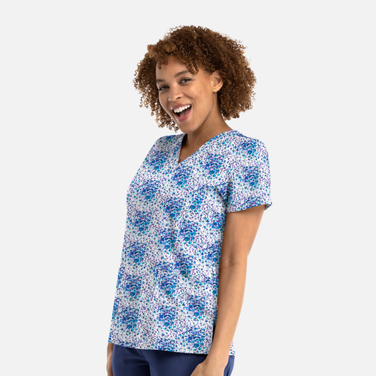 Maevn Prints 9810 Women's V-Neck Print Top