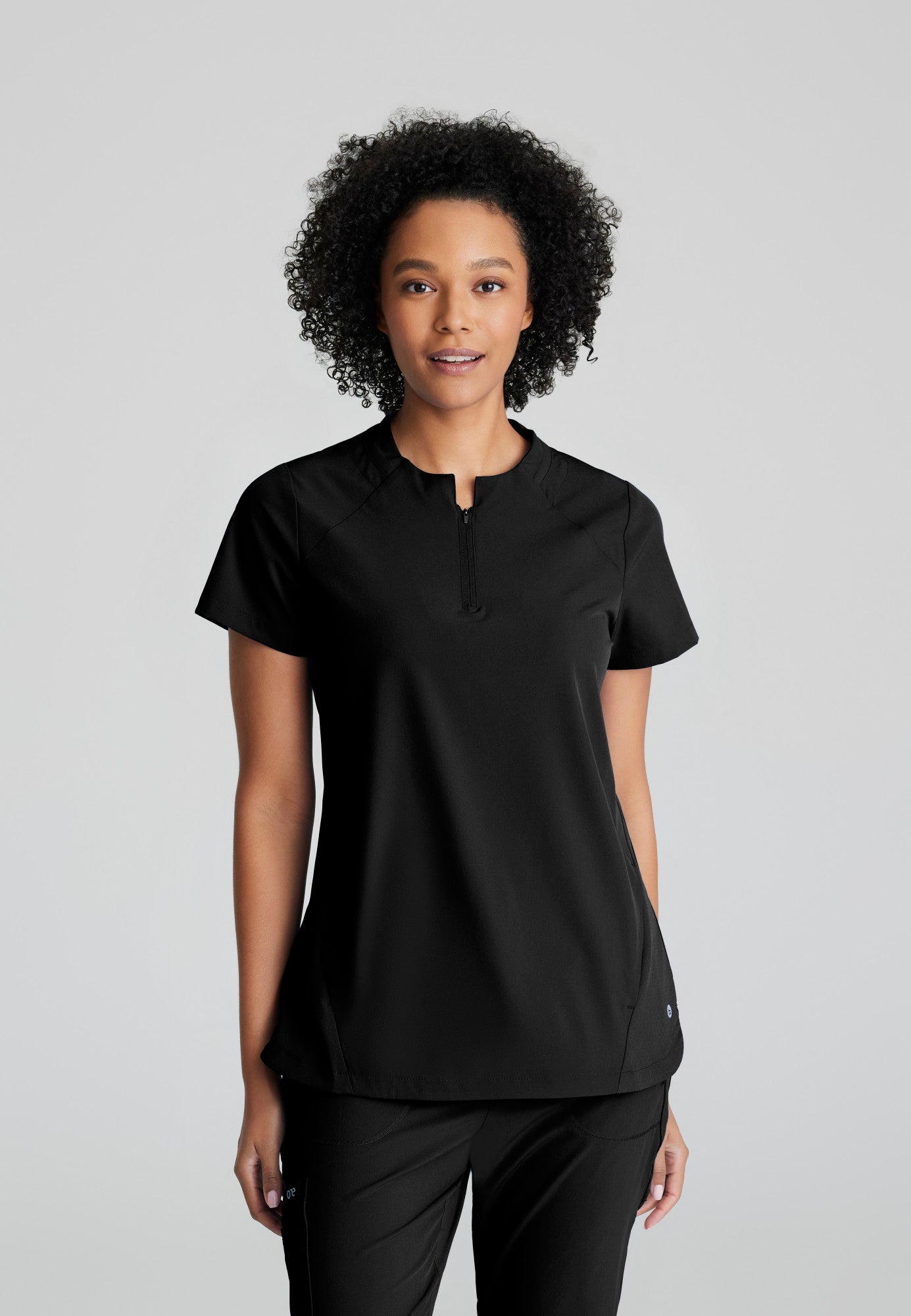 Barco One BOT216 Flux Plus Size 2-Pocket Banded Zip Collar Top