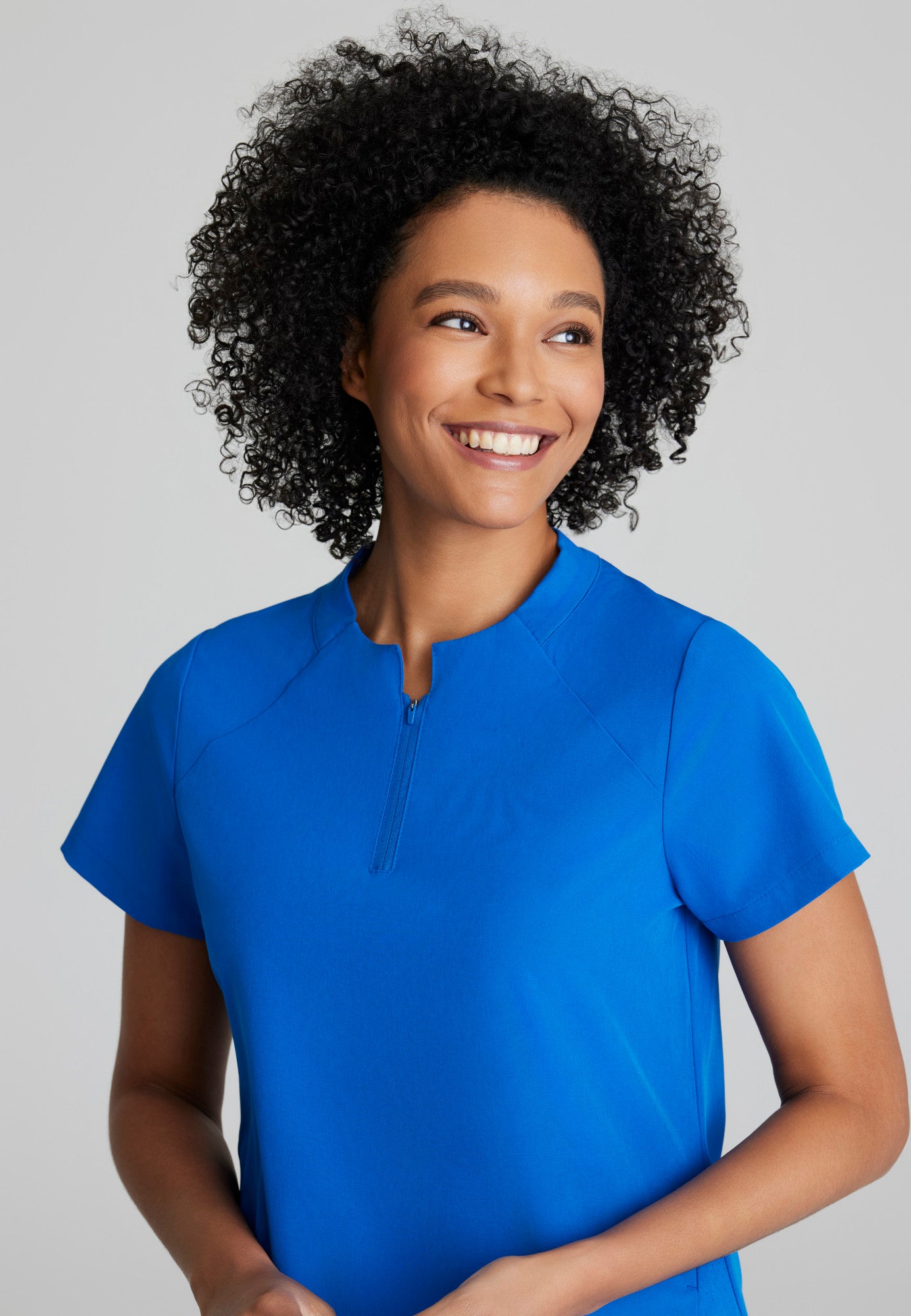 Barco One BOT216 Flux Plus Size 2-Pocket Banded Zip Collar Top