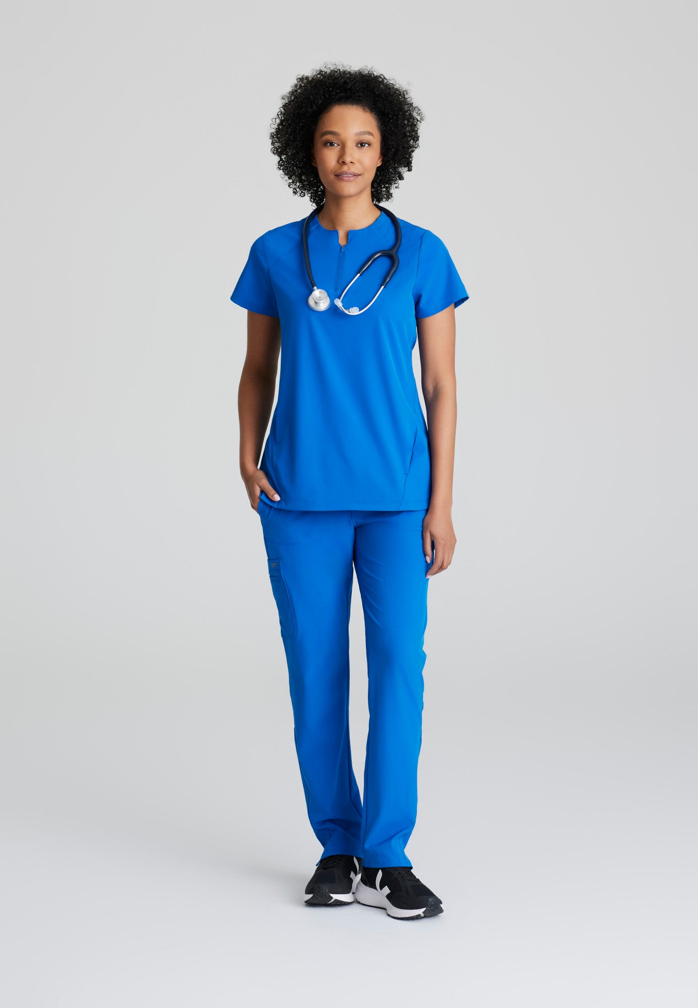 Barco One BOT216 Flux Plus Size 2-Pocket Banded Zip Collar Top