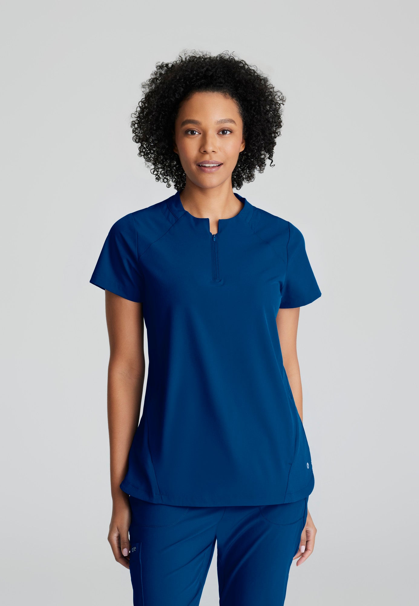 Barco One BOT216 Flux Plus Size 2-Pocket Banded Zip Collar Top
