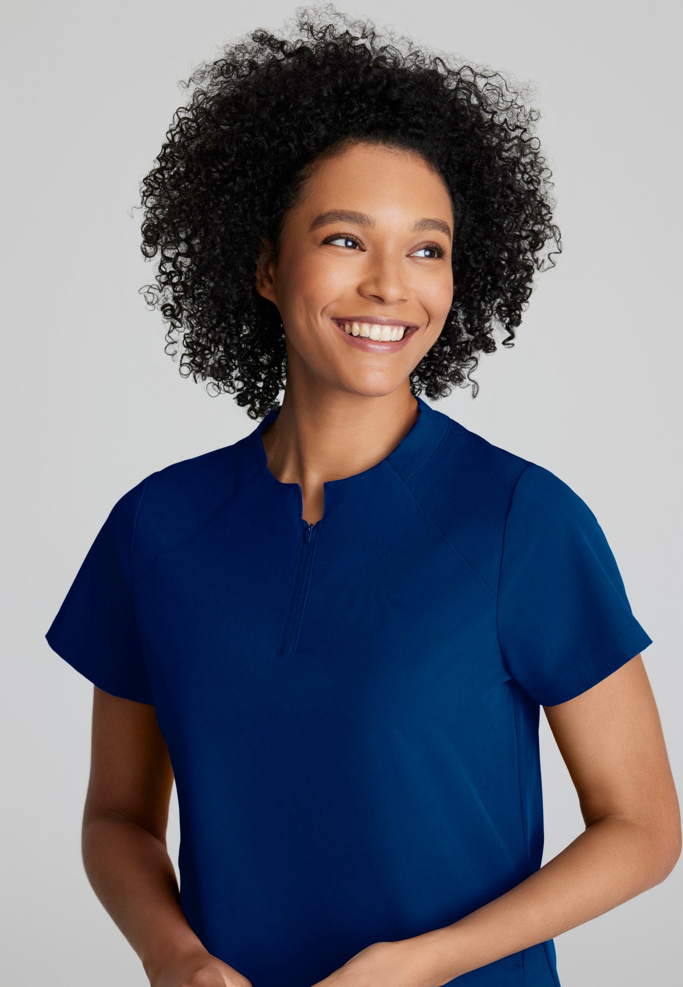 Barco One BOT216 Flux Plus Size 2-Pocket Banded Zip Collar Top