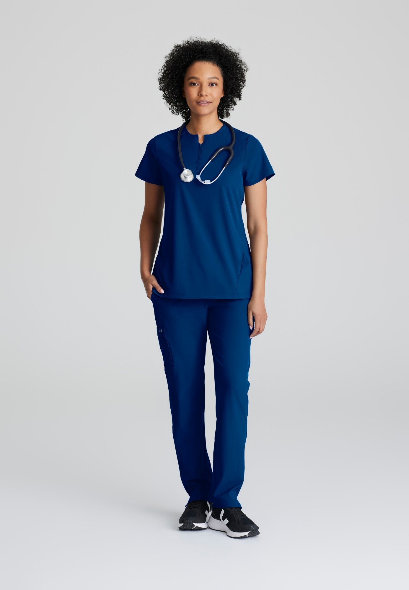 Barco One BOT216 Flux Plus Size 2-Pocket Banded Zip Collar Top