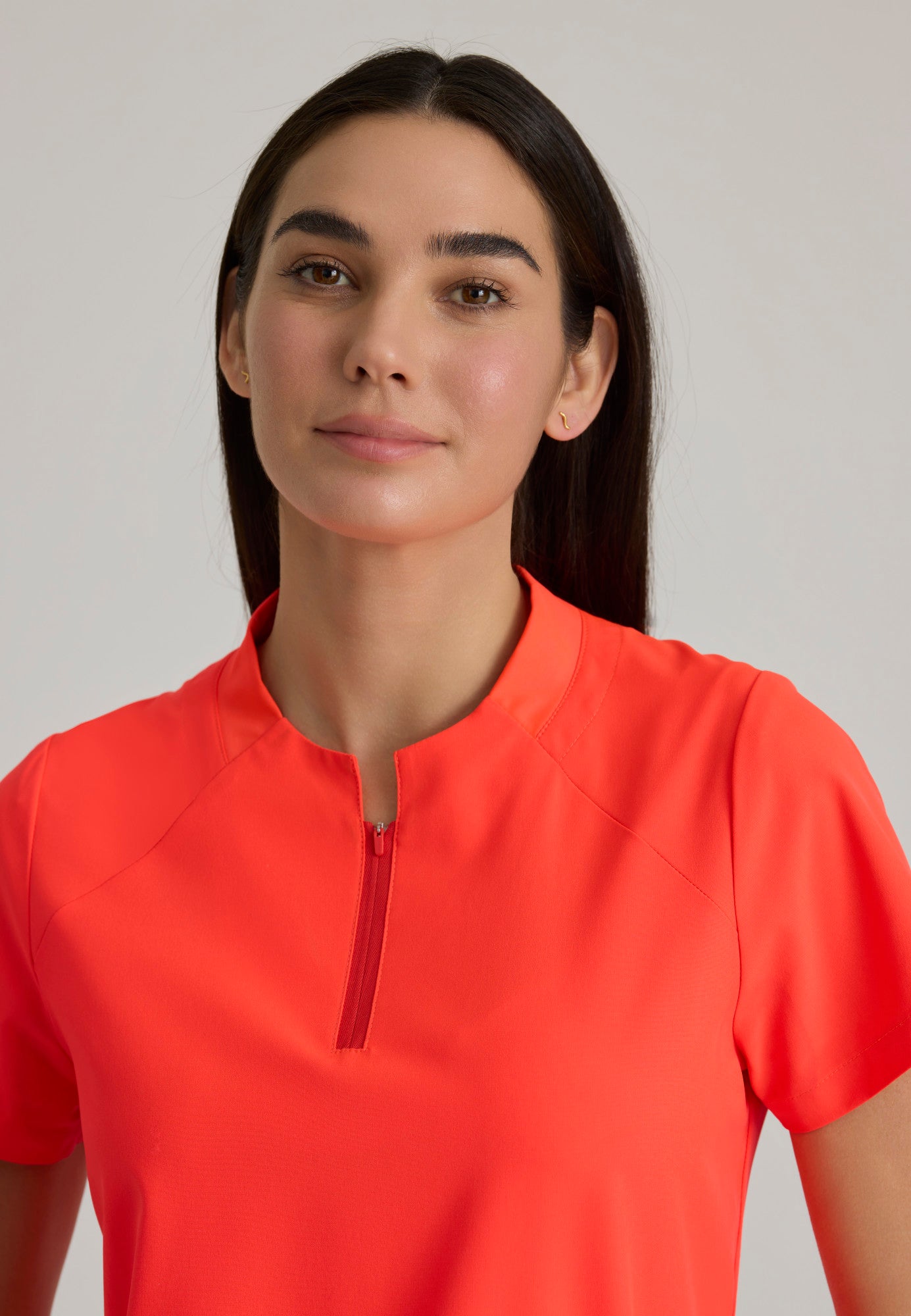 Barco One BOT216 Flux Plus Size 2-Pocket Banded Zip Collar Top