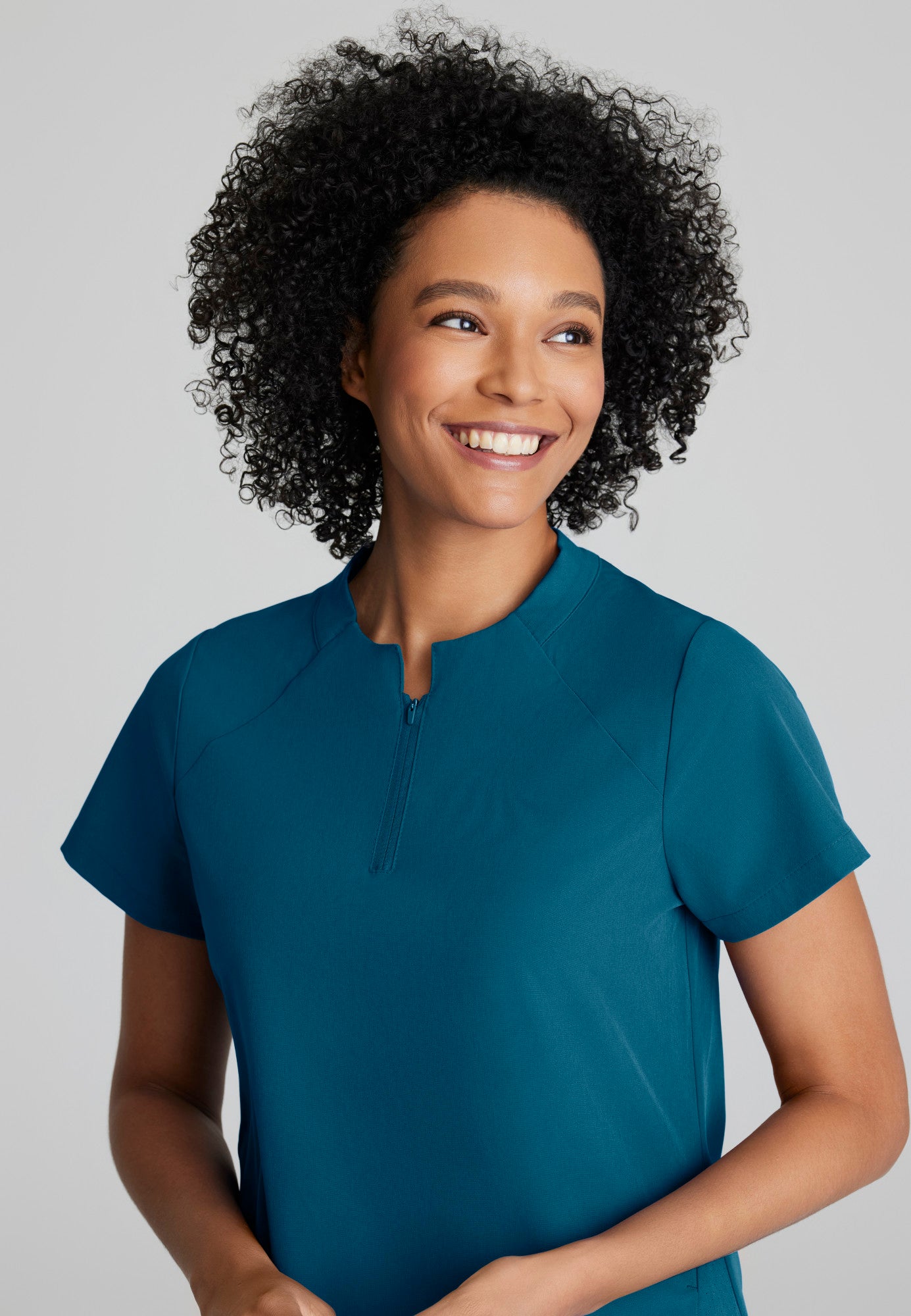 Barco One BOT216 Flux Plus Size 2-Pocket Banded Zip Collar Top