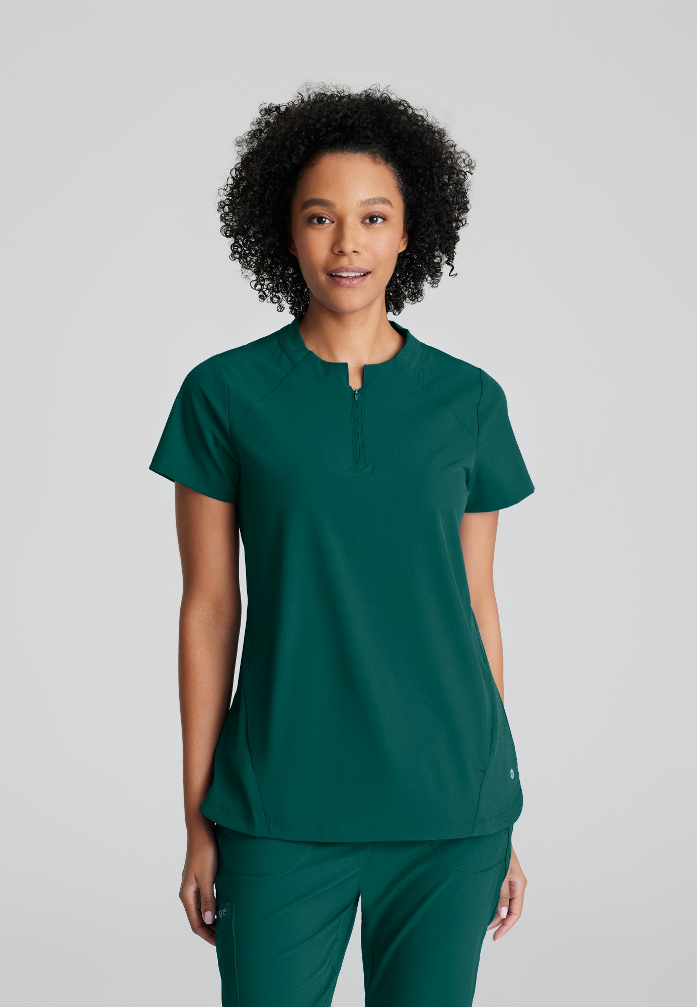 Barco One BOT216 Flux Plus Size 2-Pocket Banded Zip Collar Top