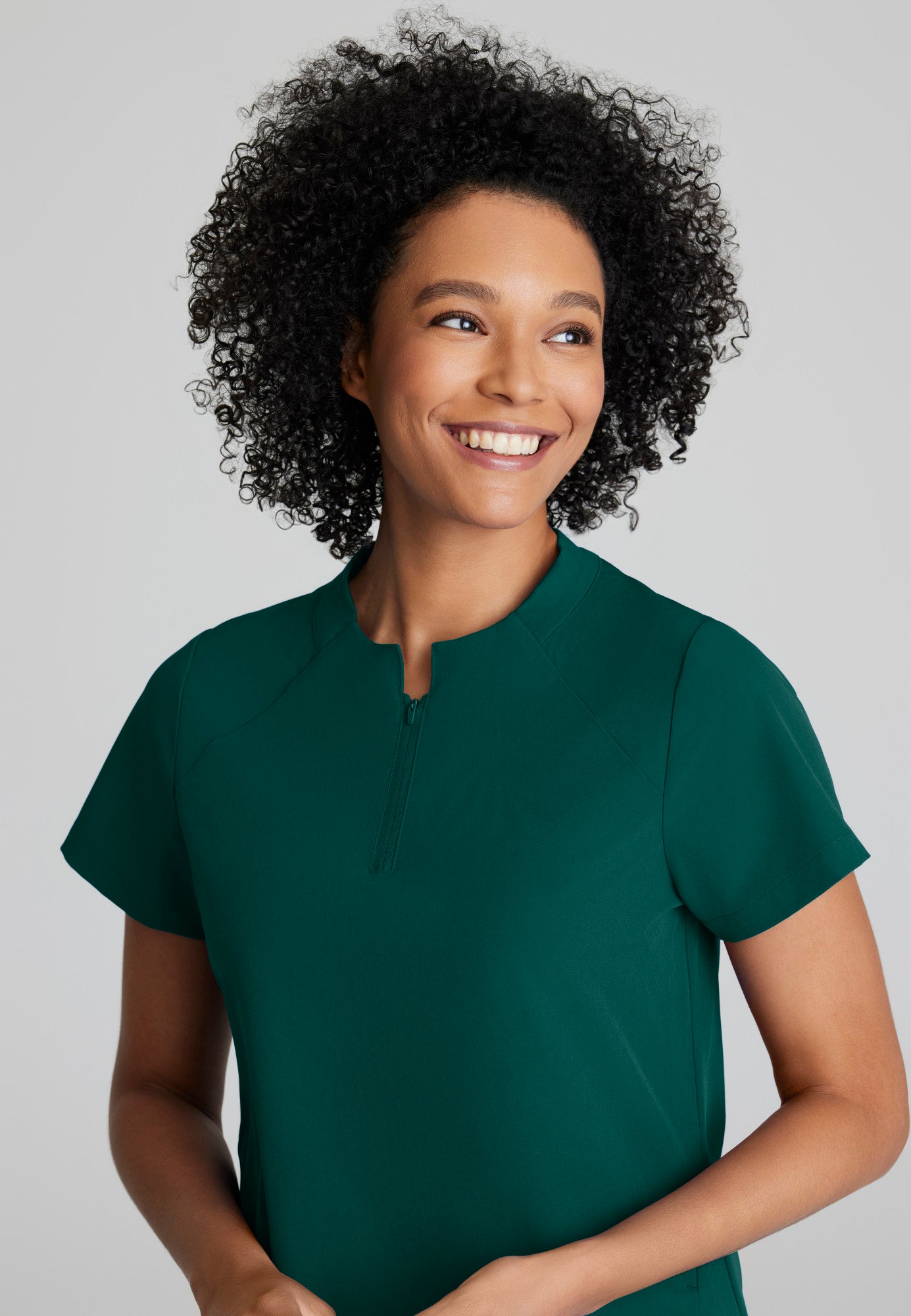 Barco One BOT216 Flux Plus Size 2-Pocket Banded Zip Collar Top