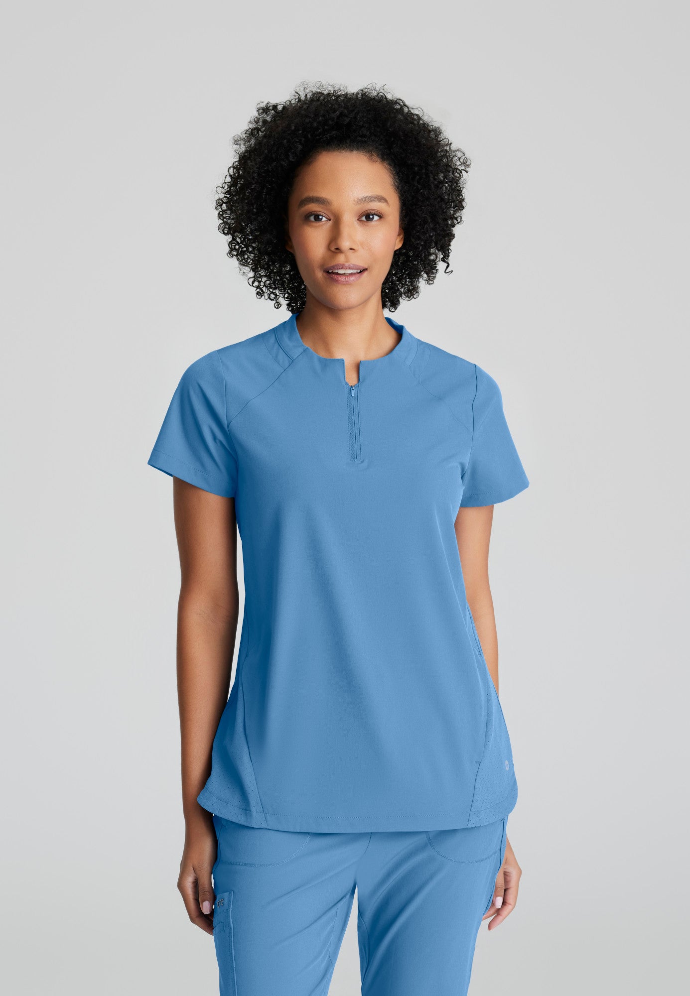 Barco One BOT216 Flux Plus Size 2-Pocket Banded Zip Collar Top