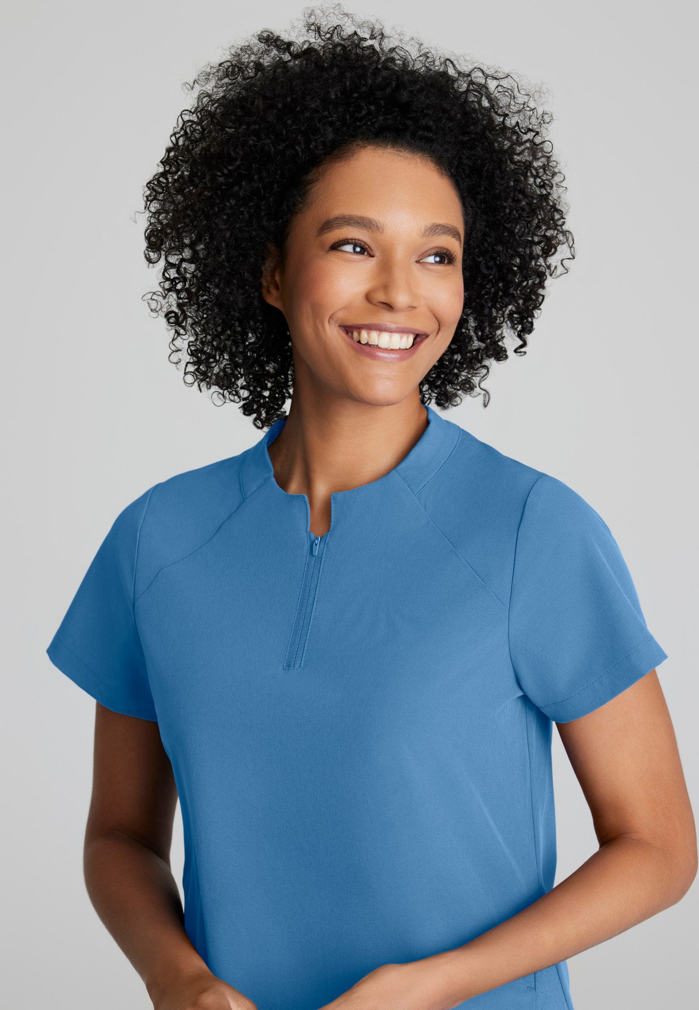 Barco One BOT216 Flux Plus Size 2-Pocket Banded Zip Collar Top