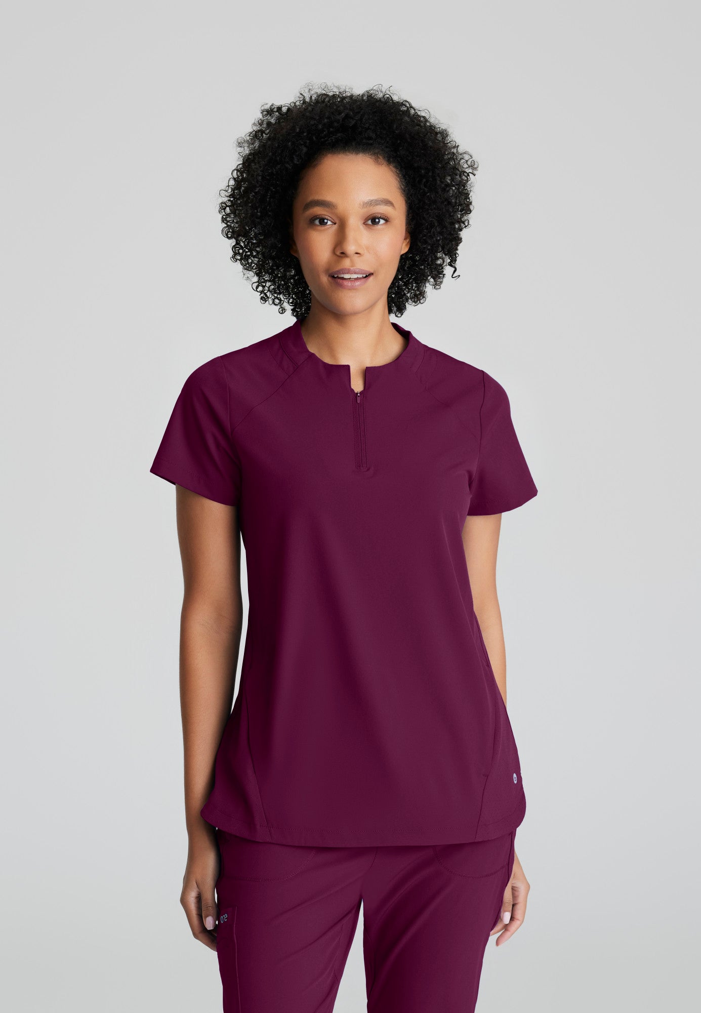 Barco One BOT216 Flux Plus Size 2-Pocket Banded Zip Collar Top