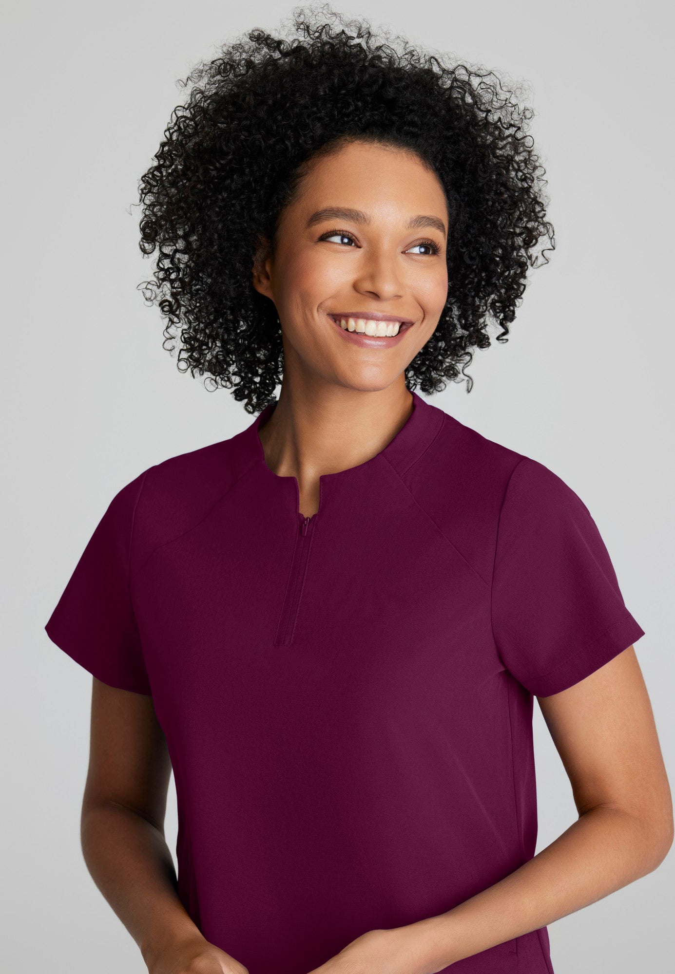 Barco One BOT216 Flux Plus Size 2-Pocket Banded Zip Collar Top