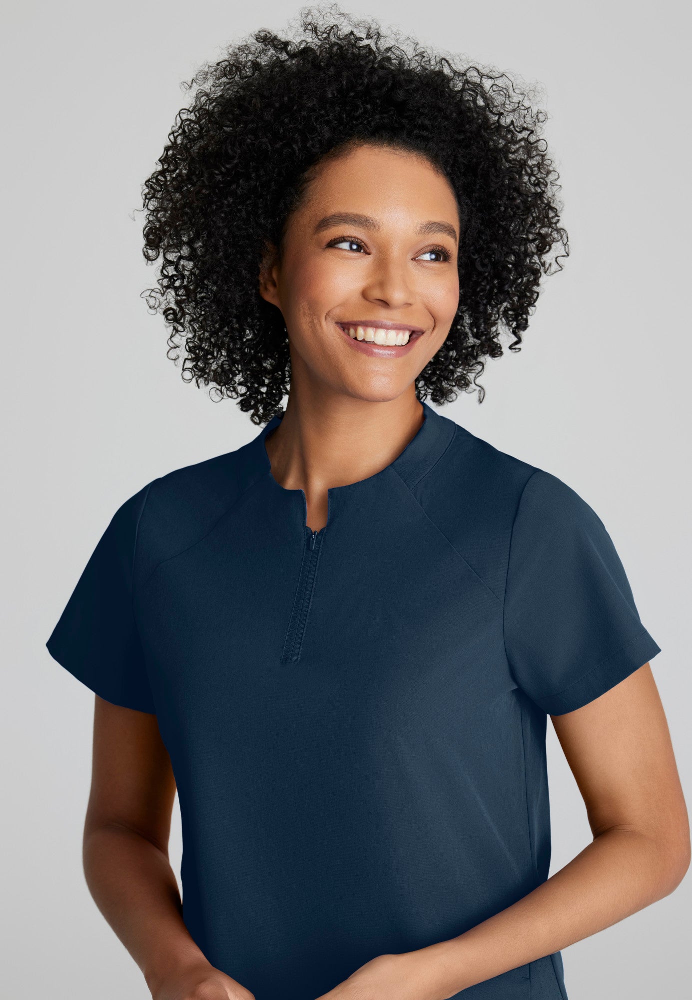 Barco One BOT216 Flux Plus Size 2-Pocket Banded Zip Collar Top