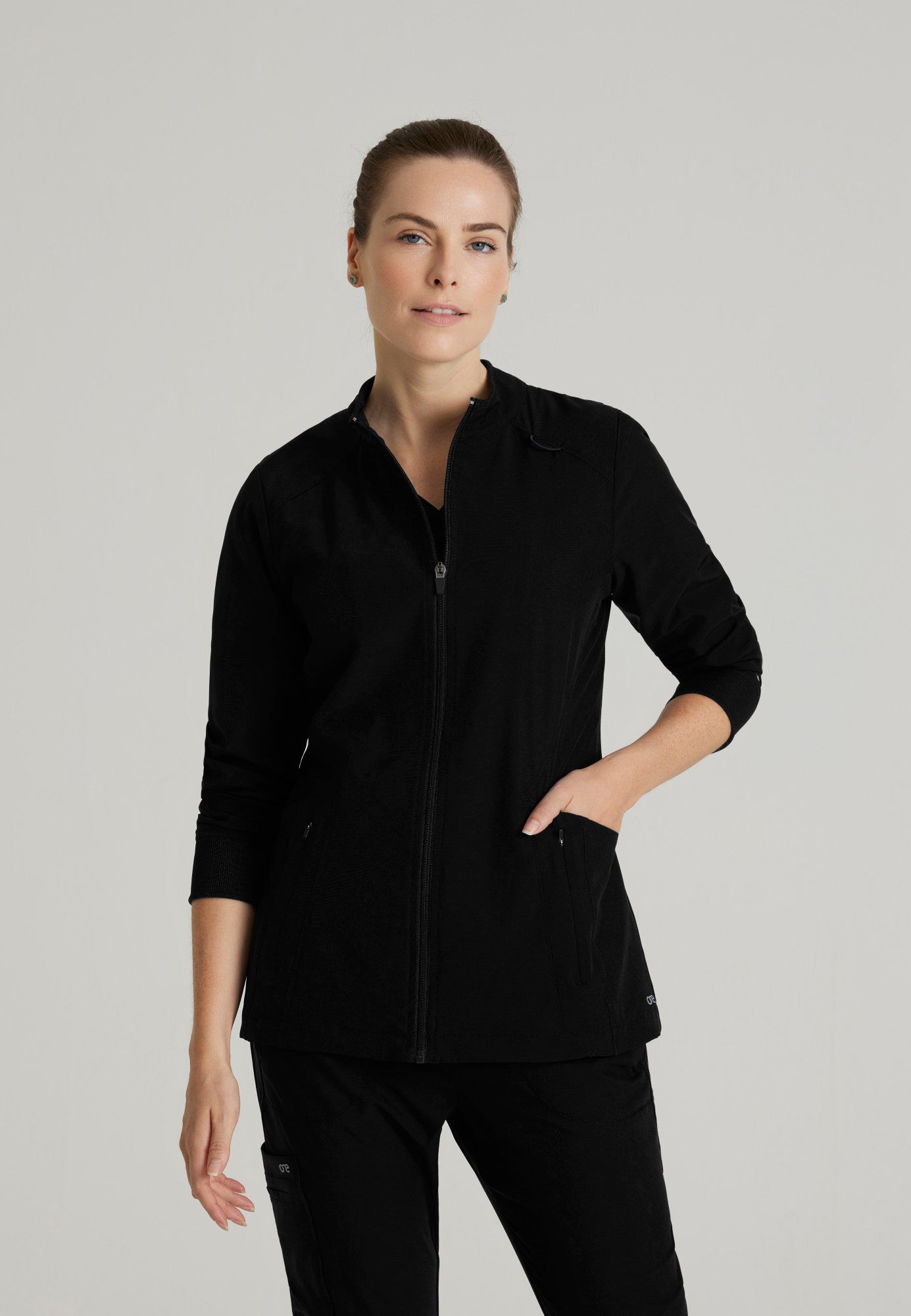 Barco One BOW894 Venture 4-Pocket Banded Collar Warm-Up Scrub Jacket