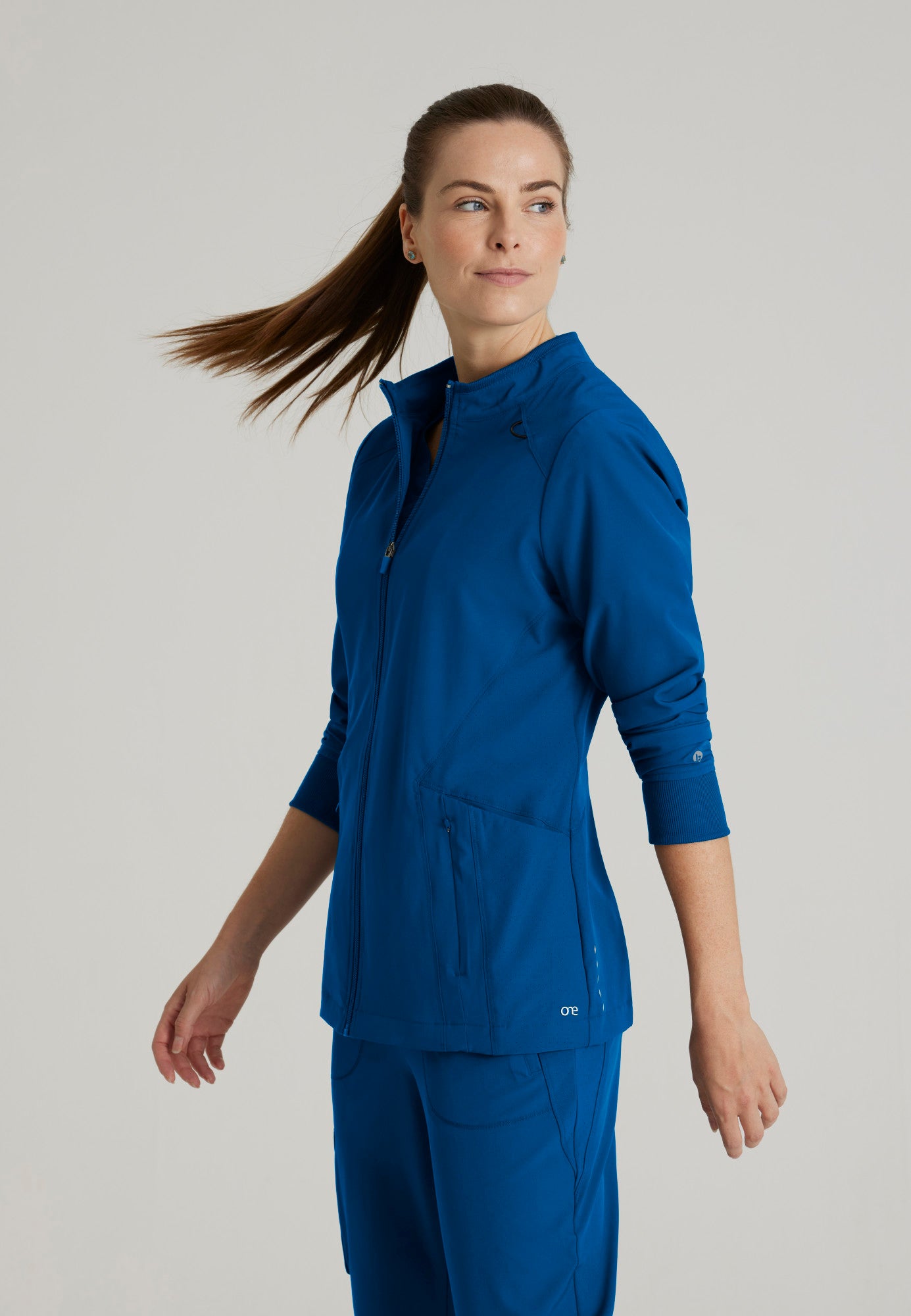 Barco One BOW894 Venture 4-Pocket Banded Collar Warm-Up Scrub Jacket
