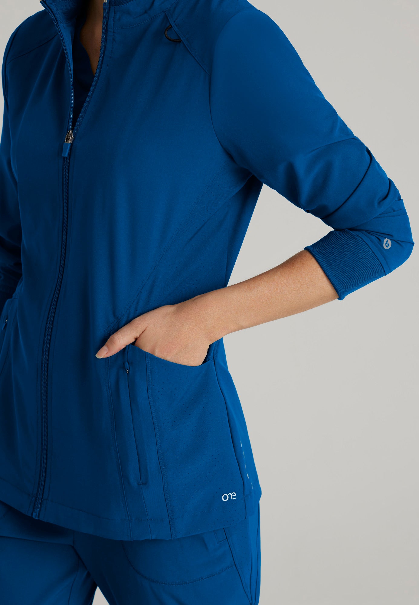 Barco One BOW894 Venture 4-Pocket Banded Collar Warm-Up Scrub Jacket