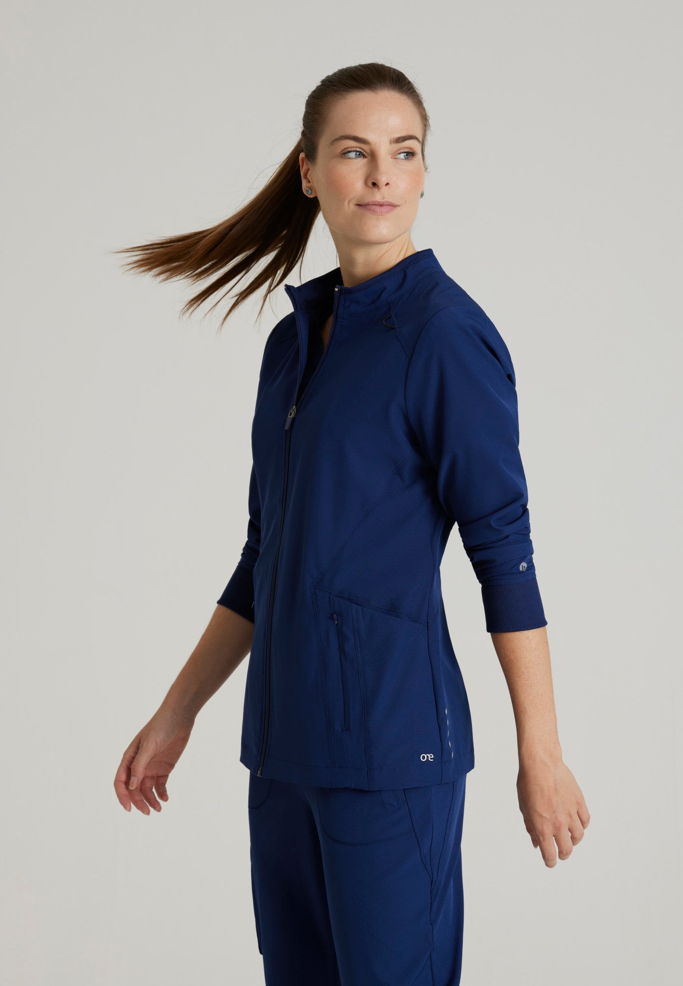 Barco One BOW894 Venture 4-Pocket Banded Collar Warm-Up Scrub Jacket