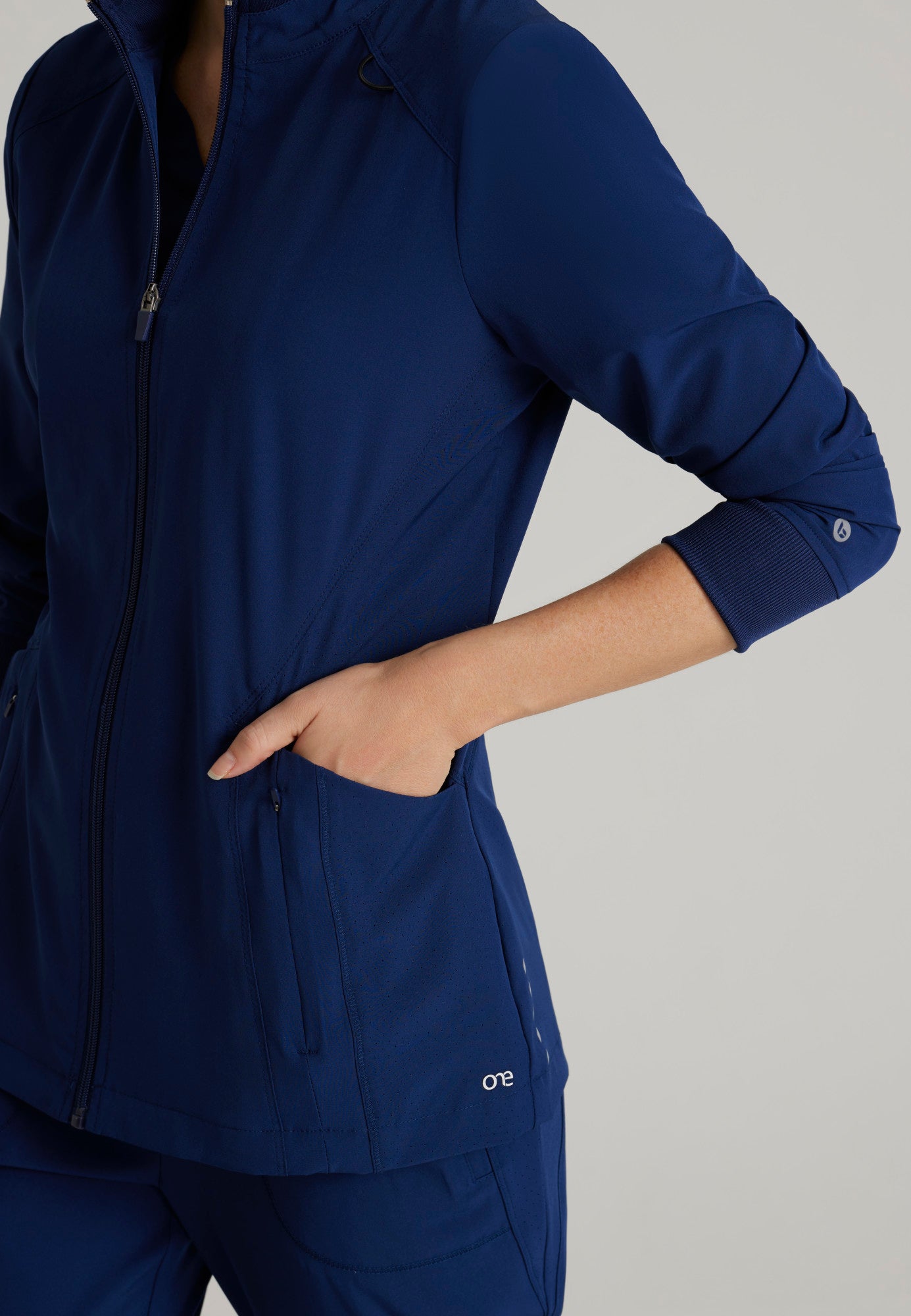 Barco One BOW894 Venture 4-Pocket Banded Collar Warm-Up Scrub Jacket