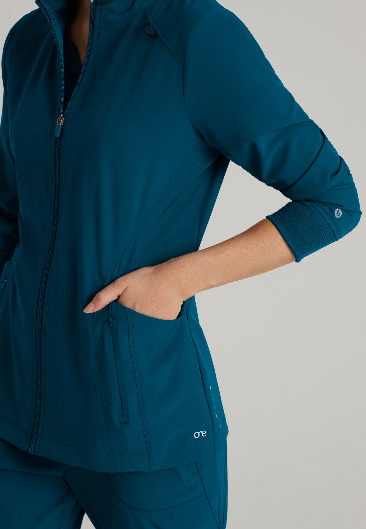 Barco One BOW894 Venture 4-Pocket Banded Collar Warm-Up Scrub Jacket
