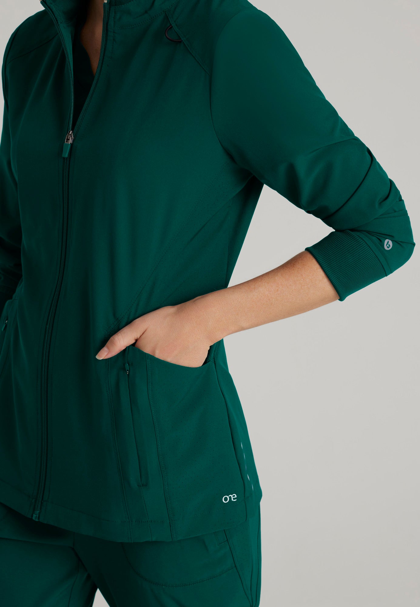 Barco One BOW894 Venture 4-Pocket Banded Collar Warm-Up Scrub Jacket