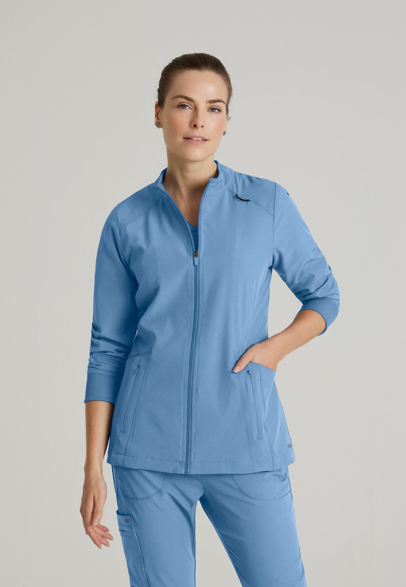 Barco One BOW894 Venture 4-Pocket Banded Collar Warm-Up Scrub Jacket