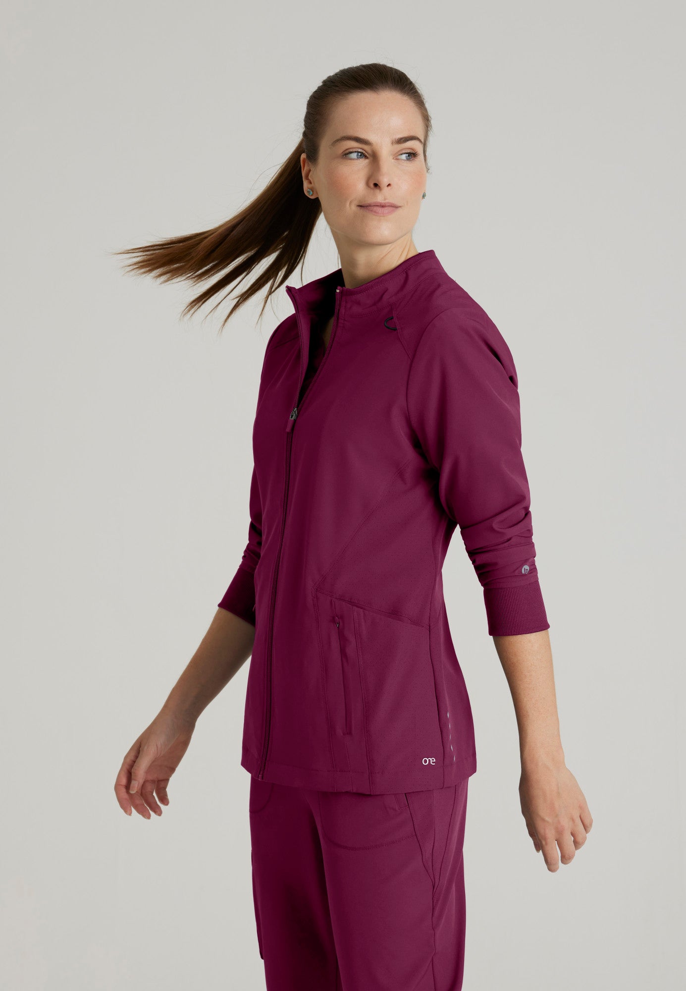Barco One BOW894 Venture 4-Pocket Banded Collar Warm-Up Scrub Jacket