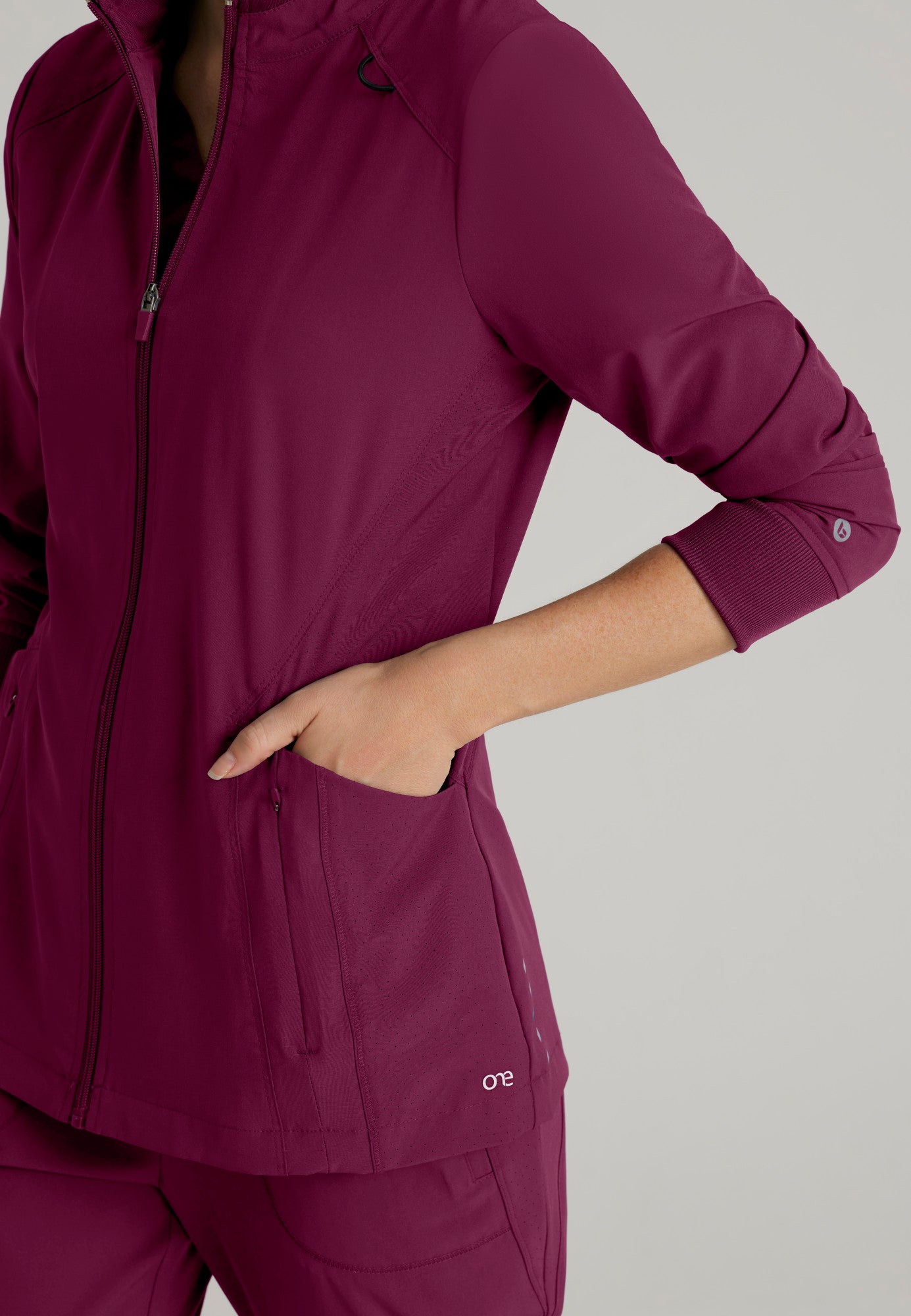 Barco One BOW894 Venture 4-Pocket Banded Collar Warm-Up Scrub Jacket
