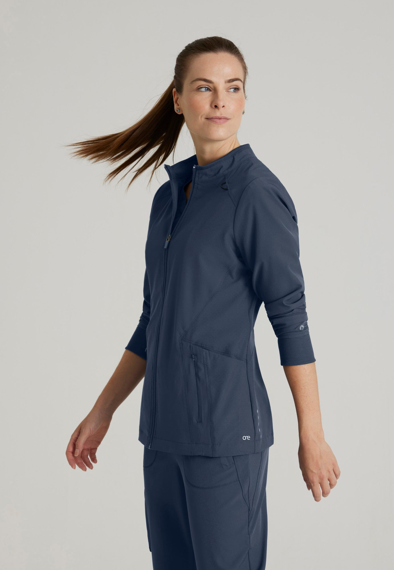 Barco One BOW894 Venture 4-Pocket Banded Collar Warm-Up Scrub Jacket