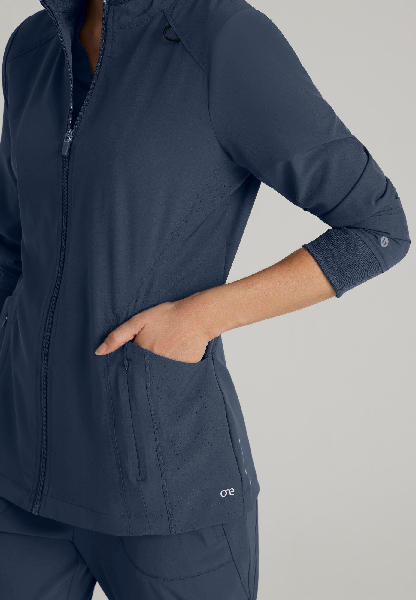 Barco One BOW894 Venture 4-Pocket Banded Collar Warm-Up Scrub Jacket