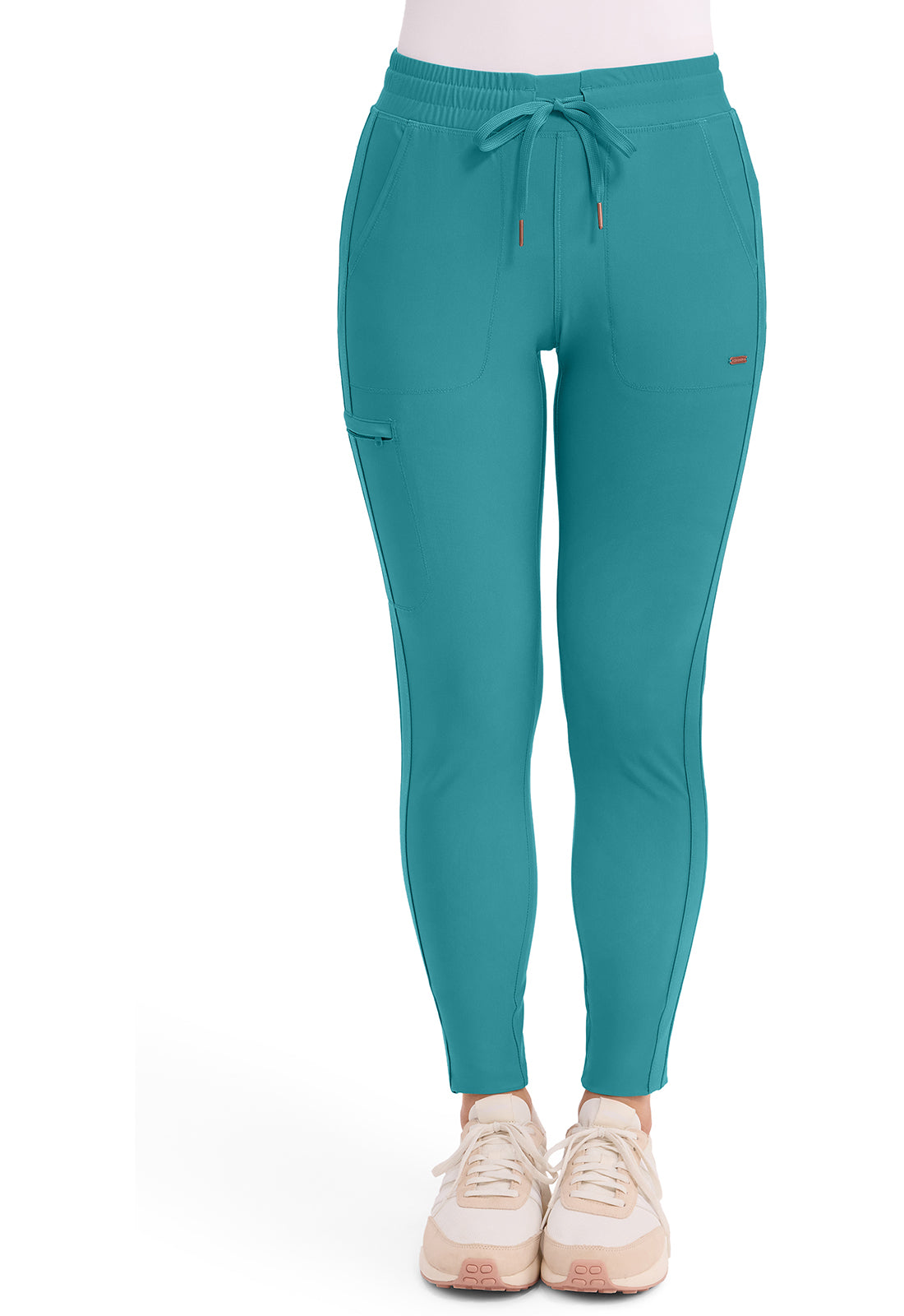 Cherokee Form Women's CK095 Mid Rise Tapered Leg Drawstring Pant