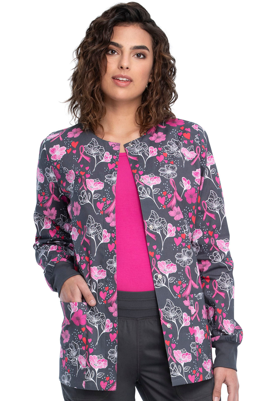 Cherokee Prints Women's CK301 Snap Front Jacket