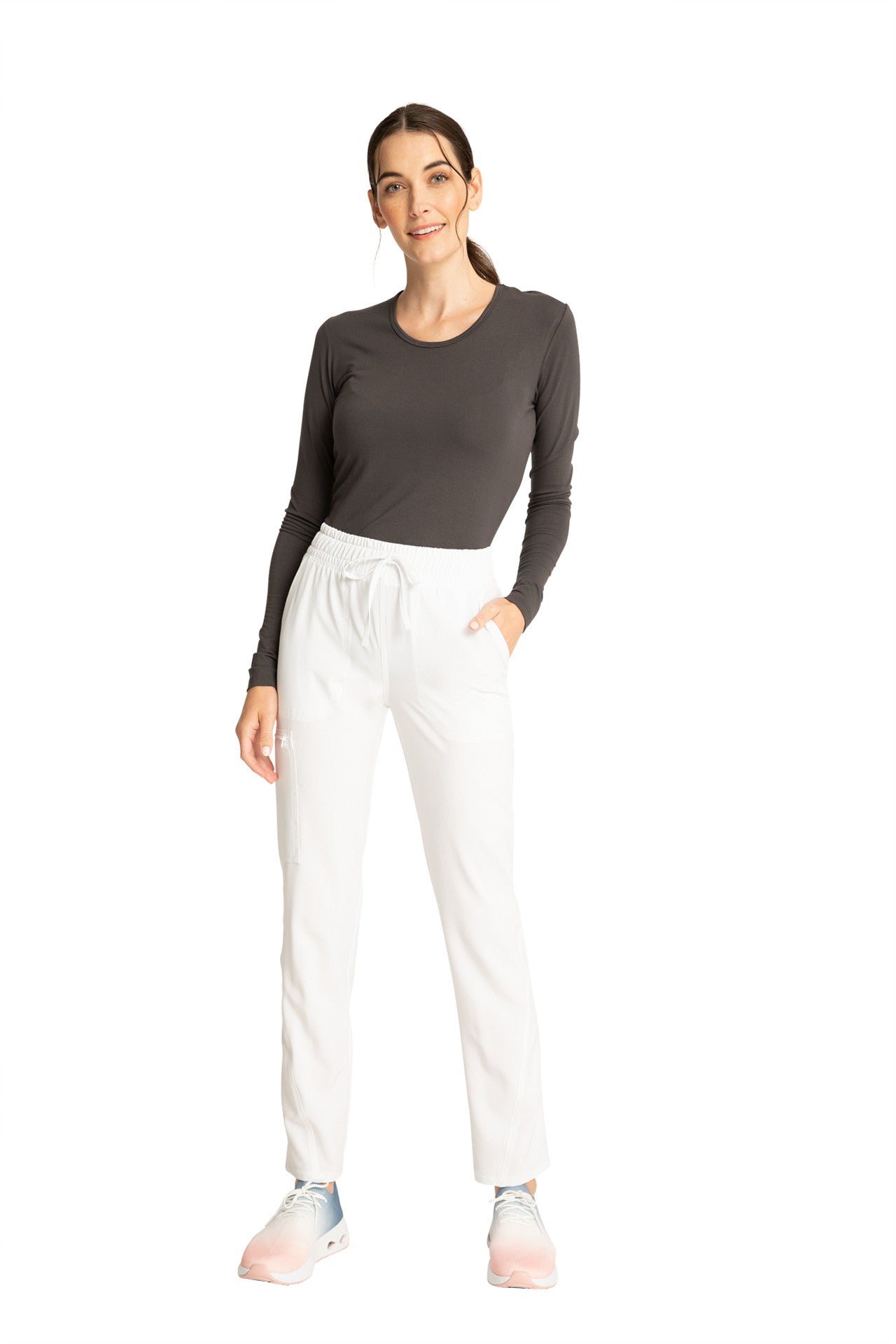 Cherokee Allura CKA 184 Mid Rise Tapered Leg Drawstring Pant