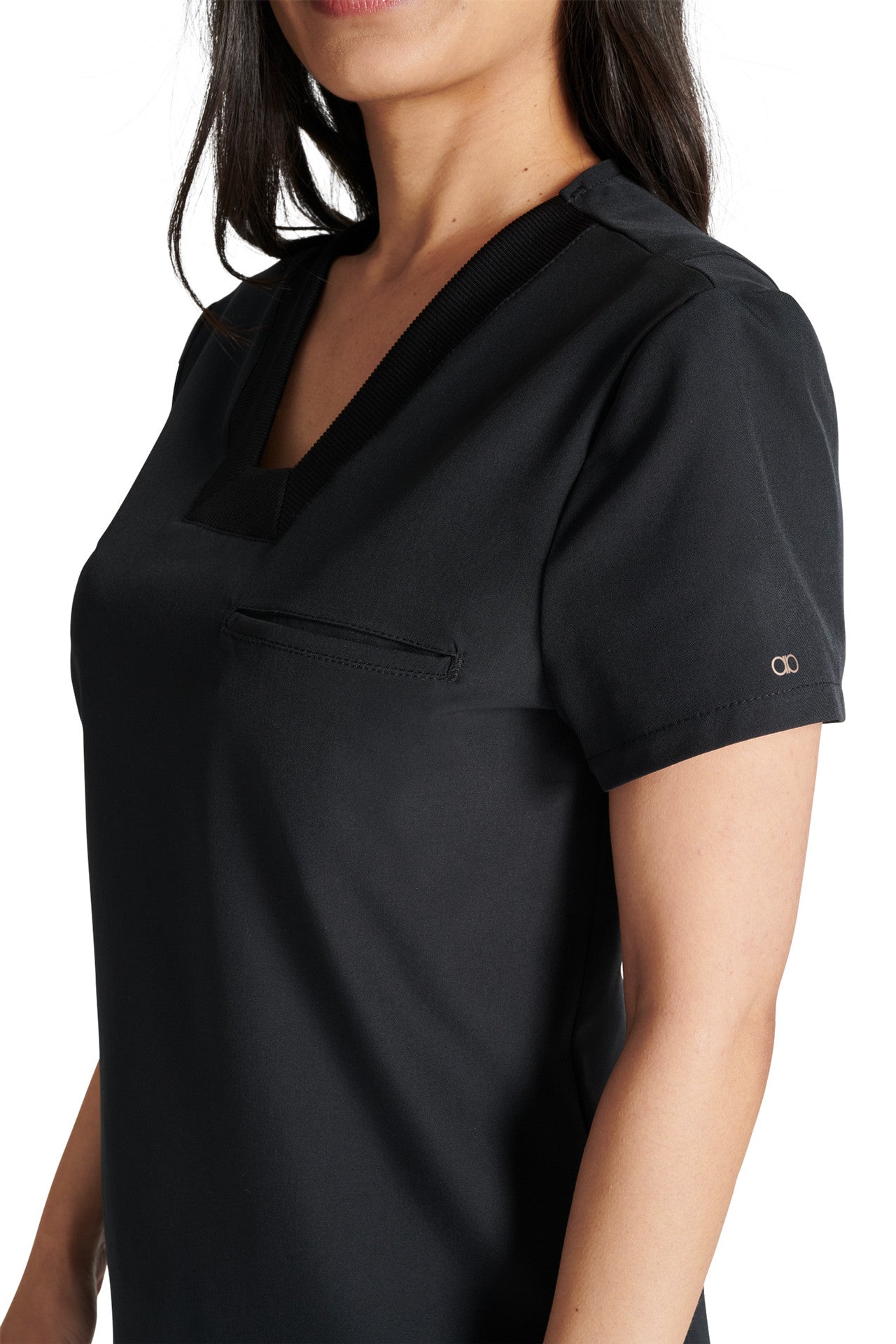 Cherokee Allura Select Plus Size CKA 667 Mitered V-Neck Top