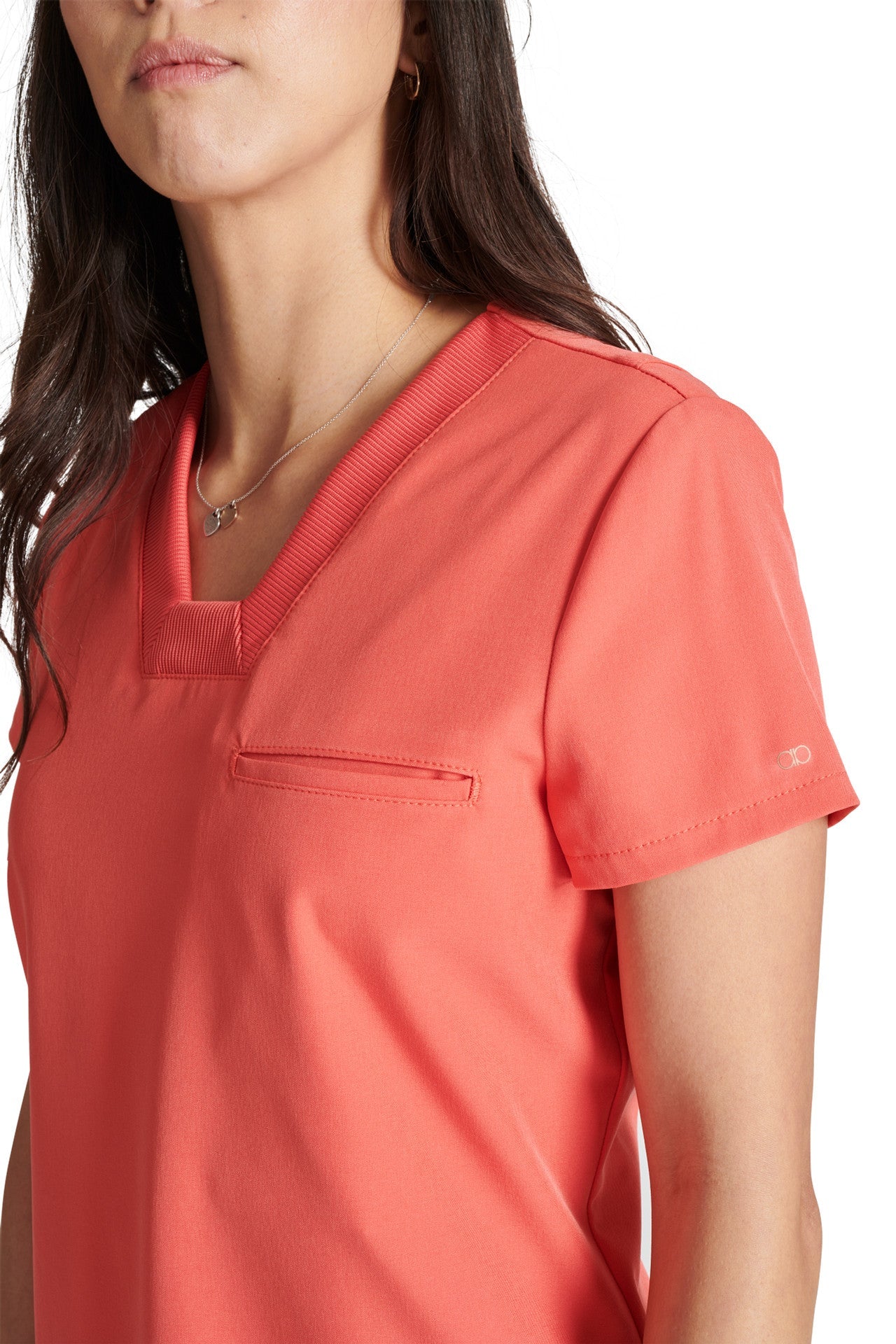 Cherokee Allura Select Plus Size CKA 667 Mitered V-Neck Top