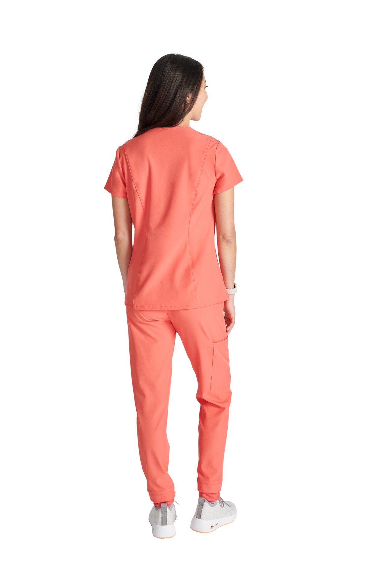 Cherokee Allura Select Plus Size CKA 667 Mitered V-Neck Top