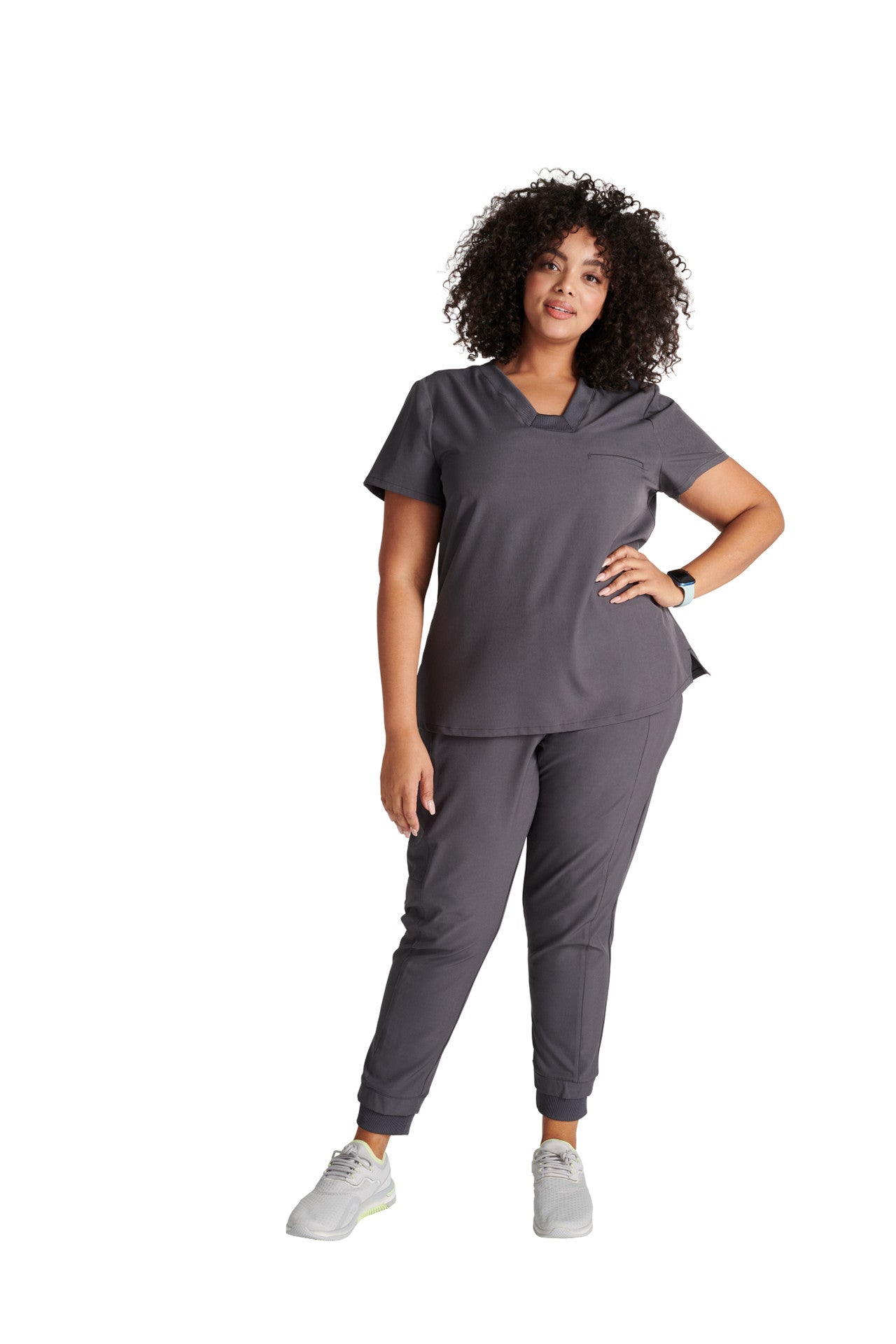 Cherokee Allura Select Plus Size CKA 667 Mitered V-Neck Top