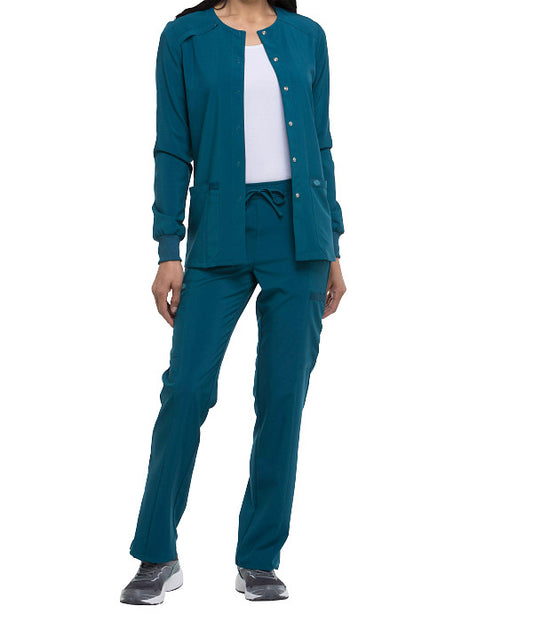 Dickies EDS Essentials DK305 Women's Snap Front Warm-Up Solid Scrub Jacket