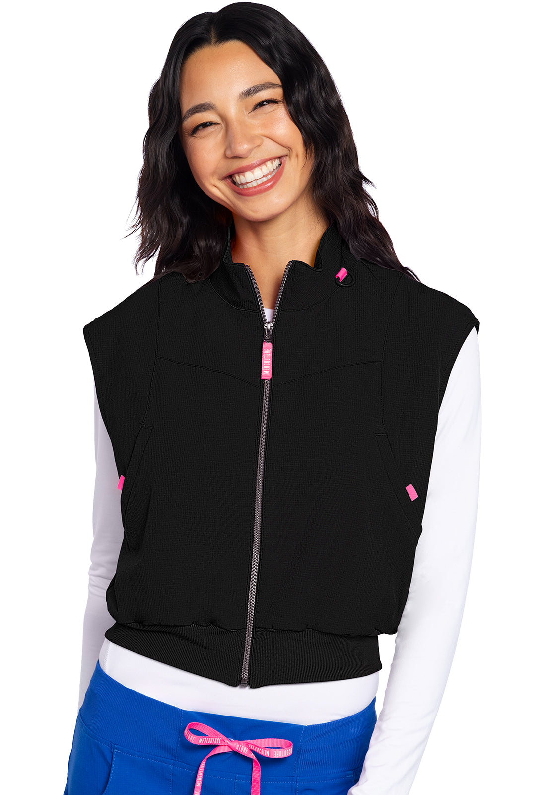 Med Couture Amp Women's MC501 Zip Front Cropped Vest