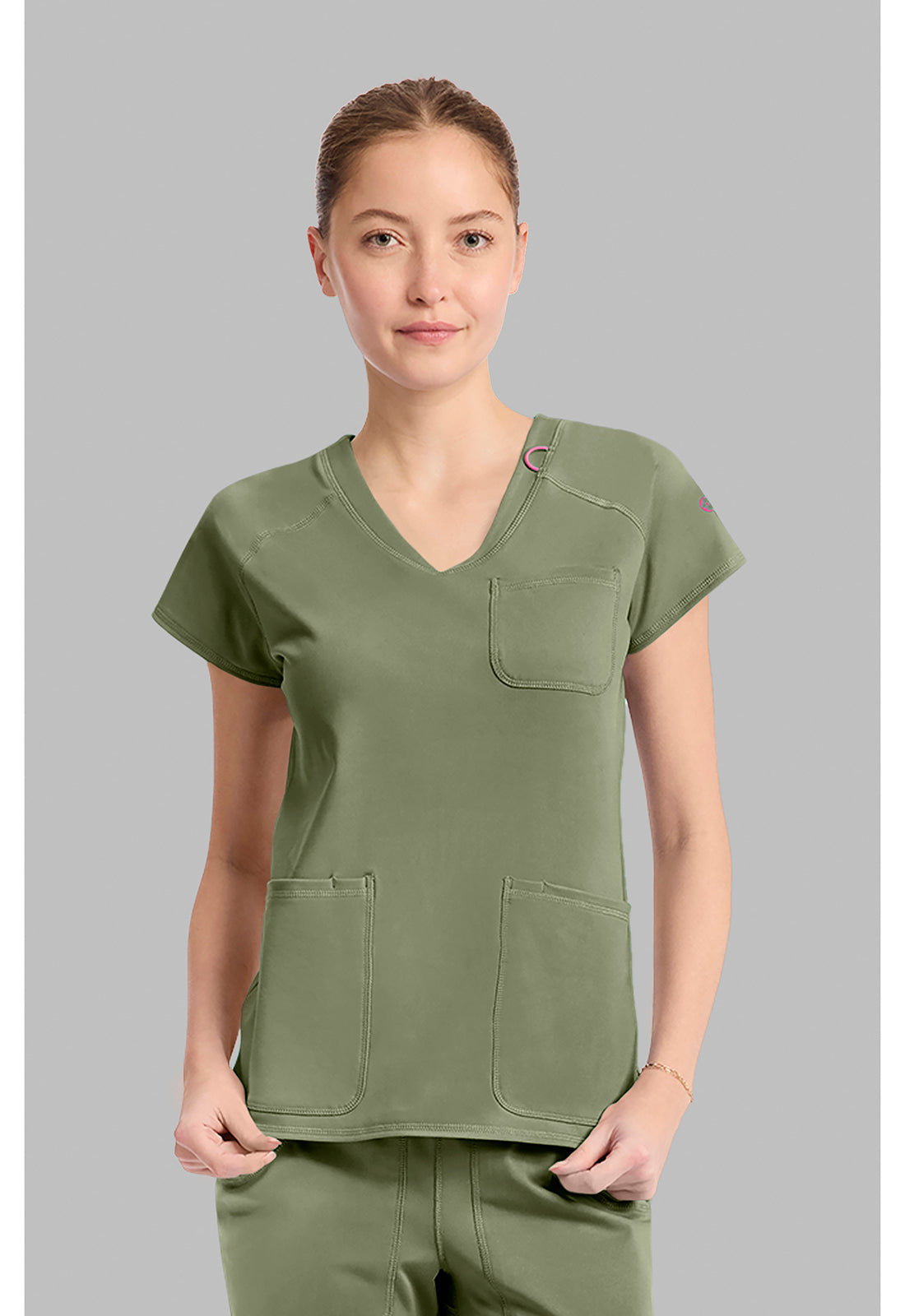Med Couture Amp Knit Women's MC752 Raglan V-Neck Top
