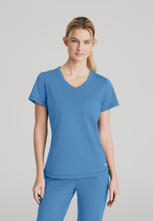 Skechers Slip-Ins SKT221 Plus Size Flow 1-Pocket Tulip Hem Top