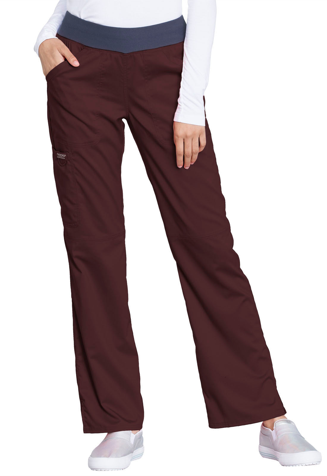 Cherokee WW Revolution Women's WW110 Mid Rise Straight Leg Pull-on Pant