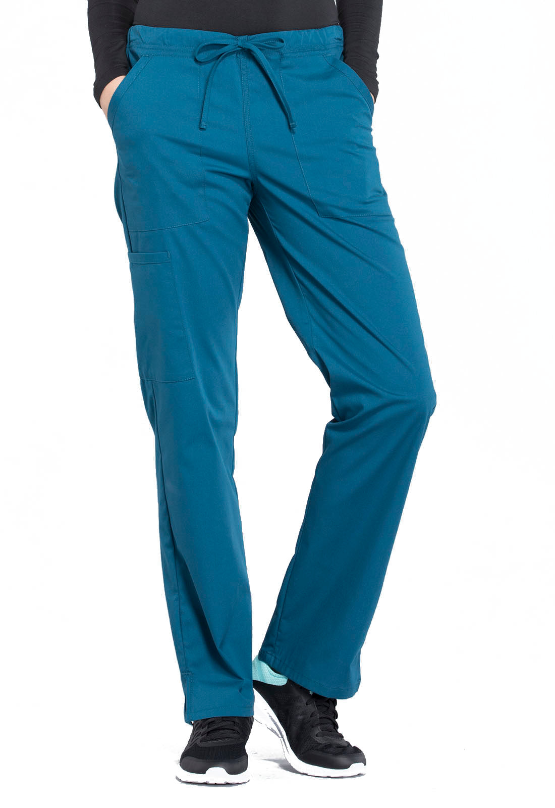 Cherokee WW Professionals Women's WW160 Mid Rise Straight Leg Drawstring Pant