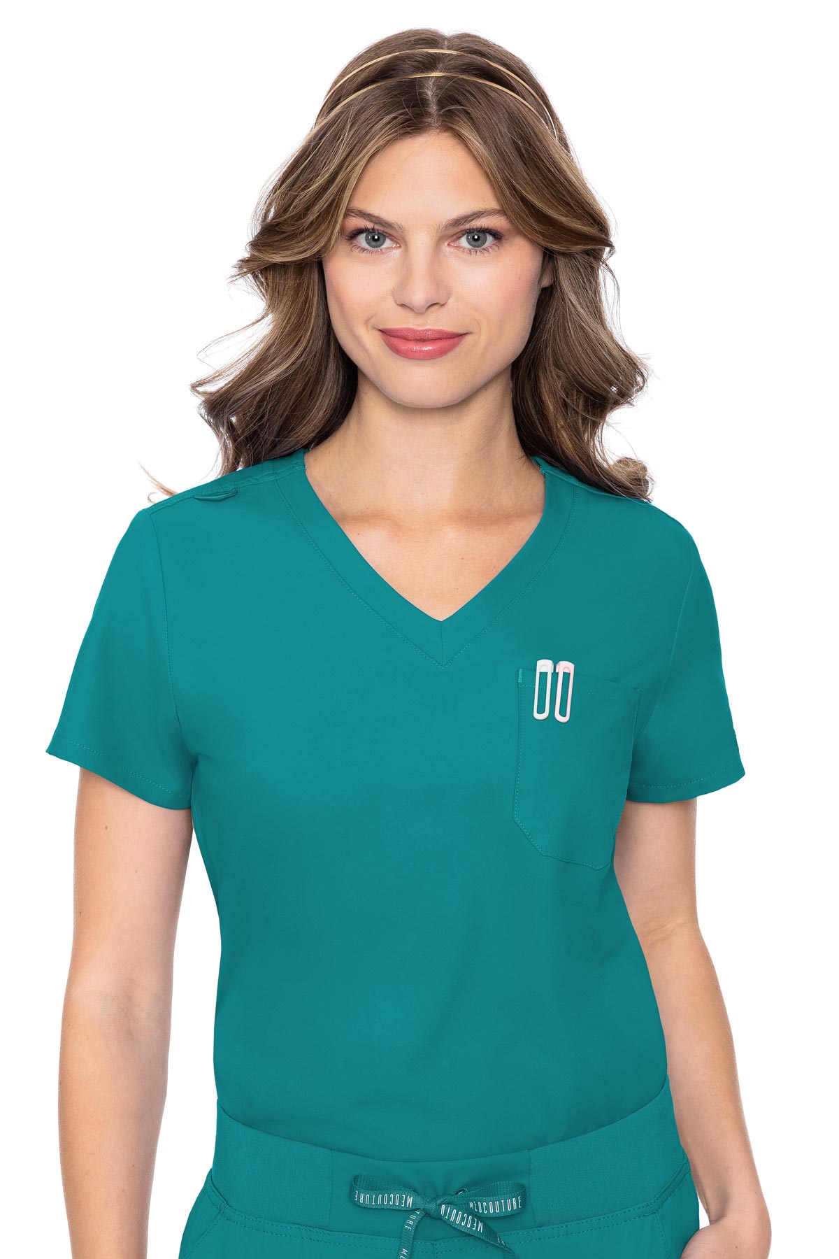 Med Couture Teal Blue TOP