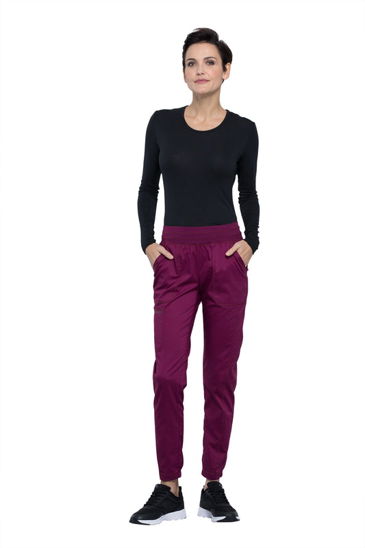 Pantalón deportivo de tiro natural y pierna cónica para mujer Cherokee Revolution WW011 Petite