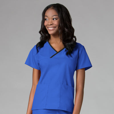Maevn Core 1026 Women's Contrast Mock Wrap Top