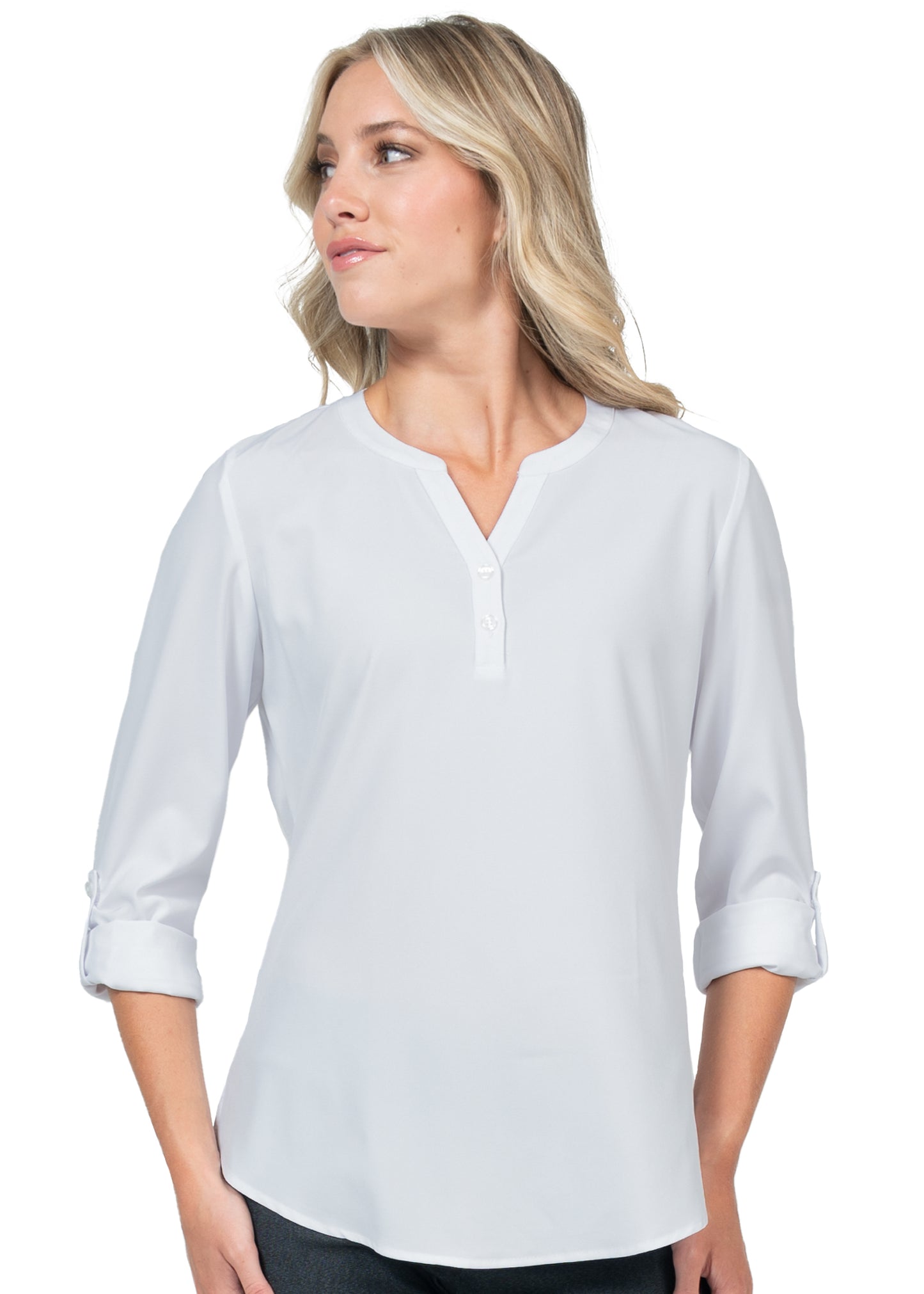 Zavaté Hospitality 1035 Stretch Blouse with 3/4 Roll