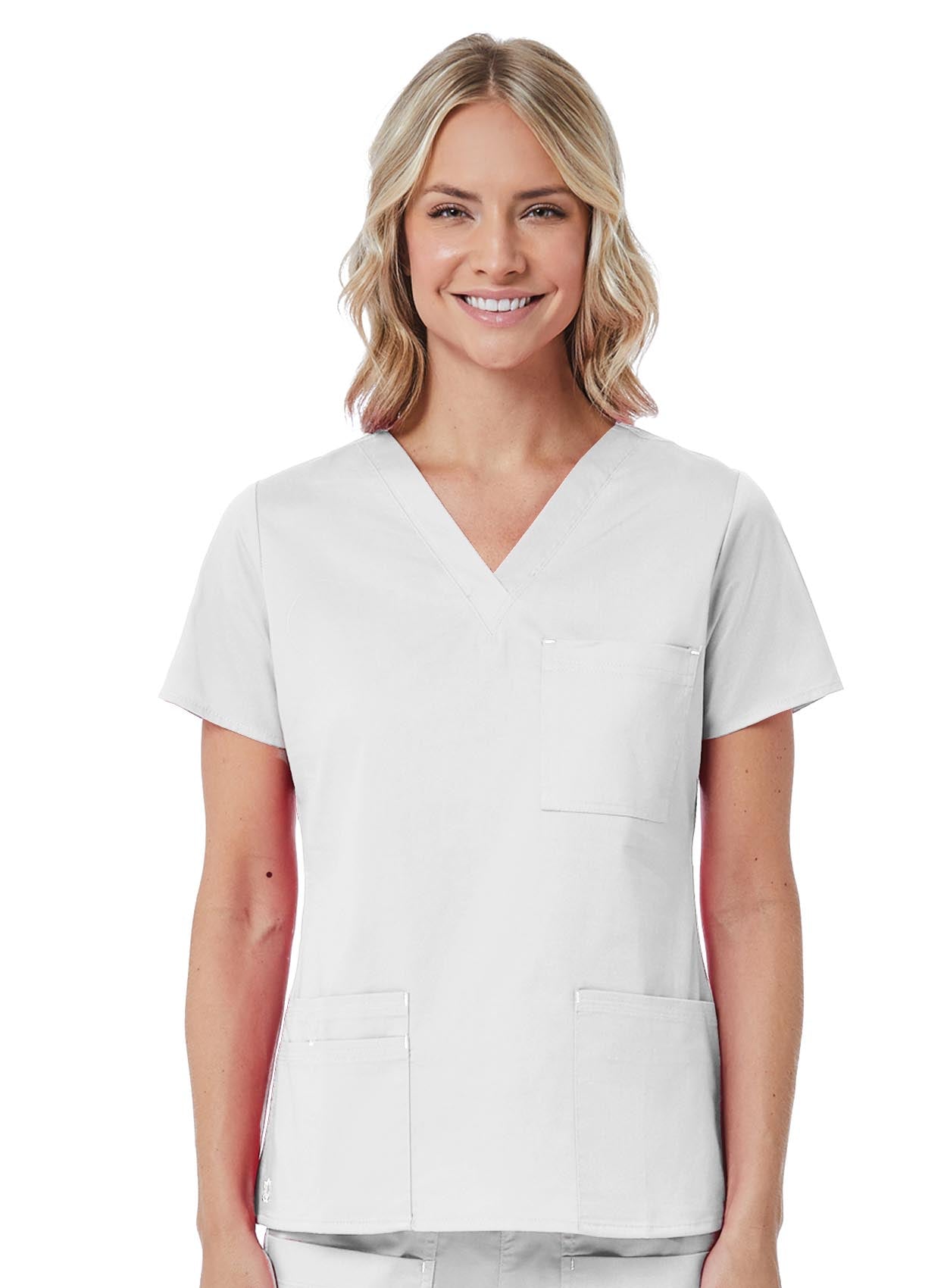 Maevn Blossom 1202 3 Pocket V-Neck Top
